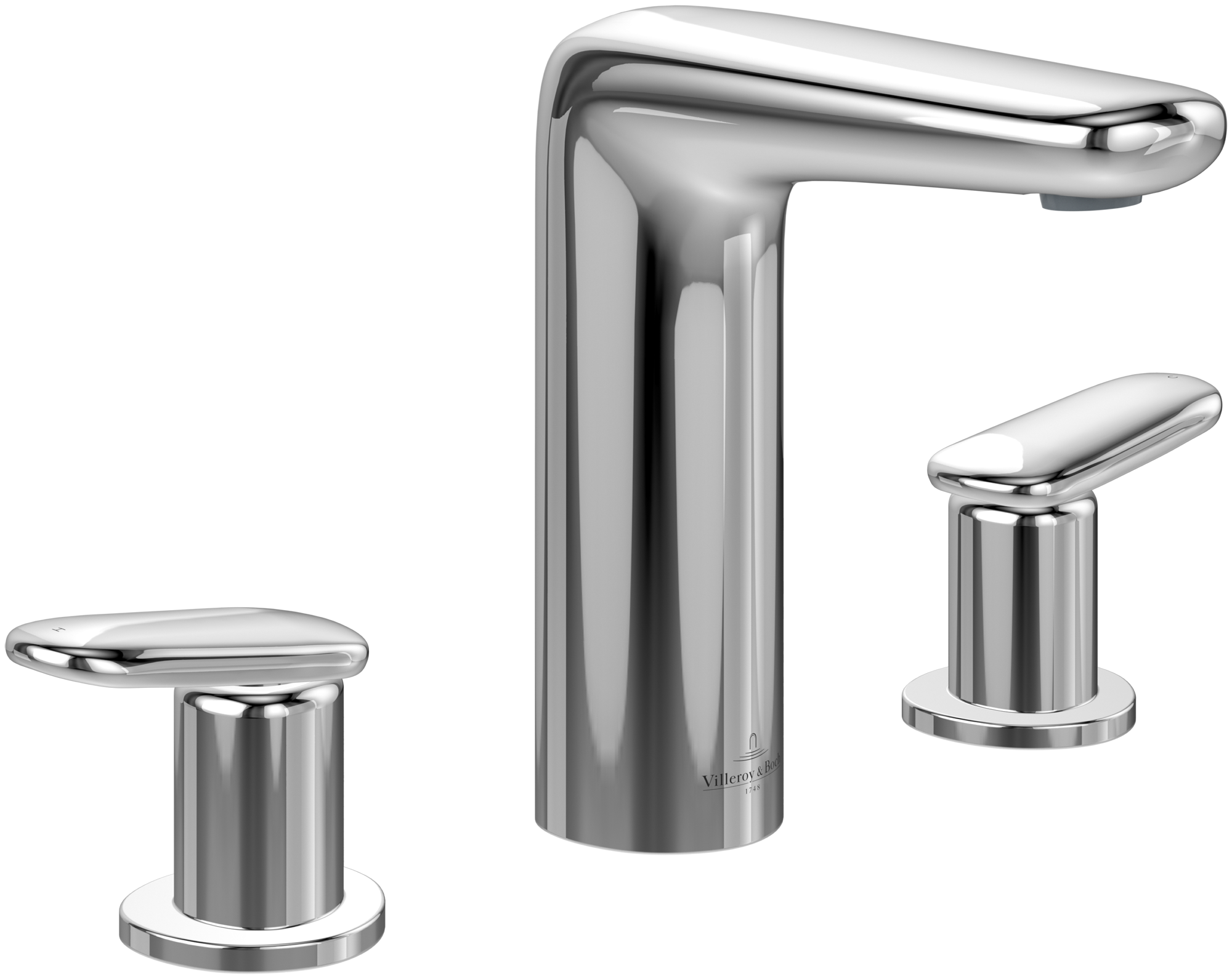 Villeroy & Boch Antao Three-hole basin mixer, With push-open waste, Chrome