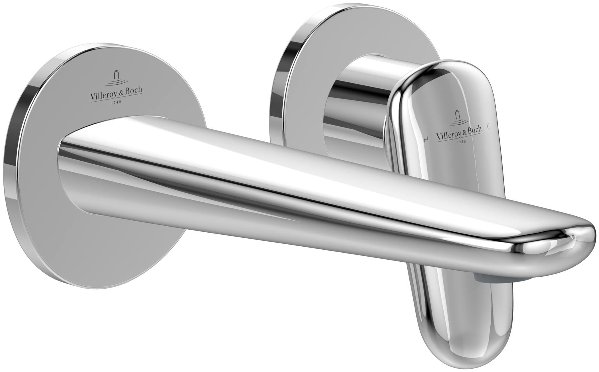 Villeroy & Boch Antao Two-hole single-lever basin mixer, Without waste, Chrome