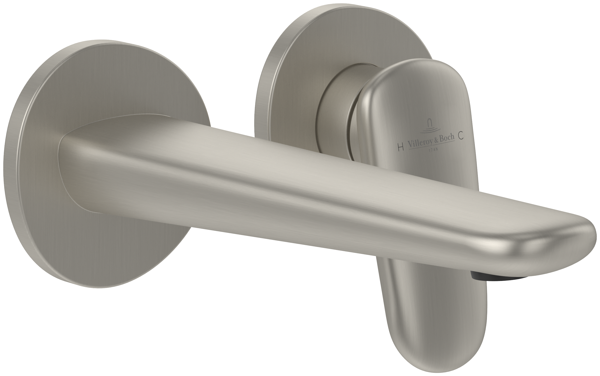 Villeroy & Boch Antao Two-hole single-lever basin mixer, Without waste, Brushed Nickel Matt