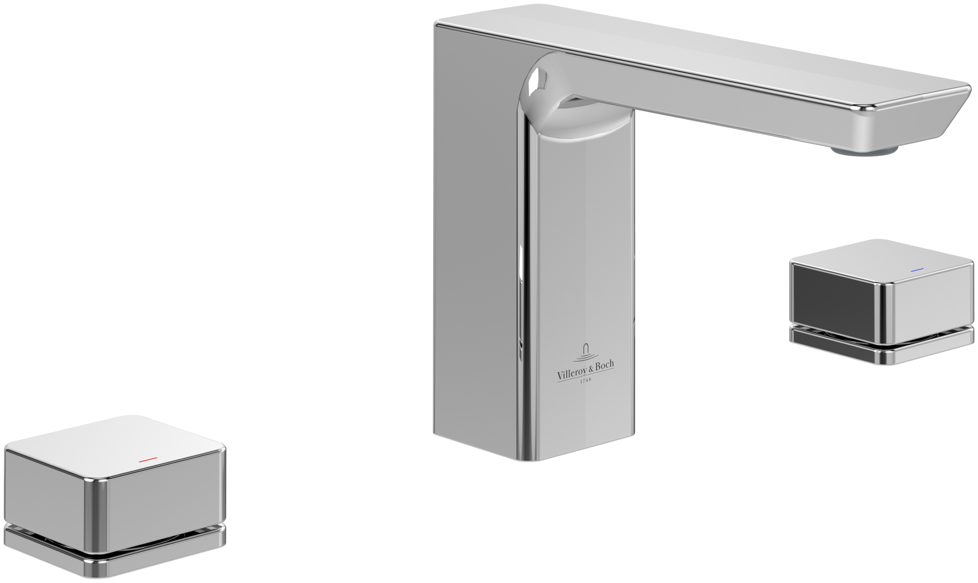 Villeroy & Boch Subway 3.0 Three-hole basin mixer, Without waste, Chrome