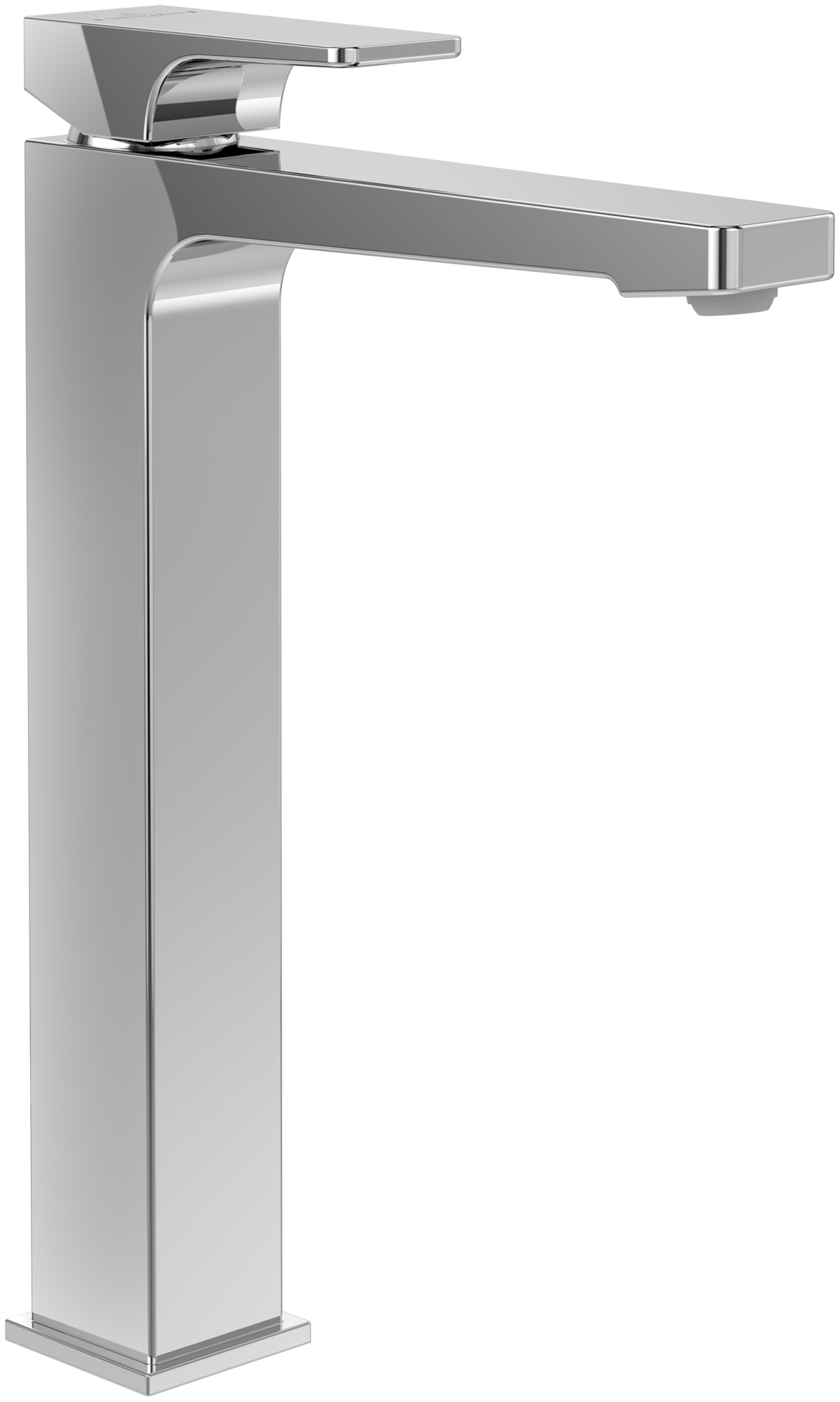 Villeroy & Boch Architectura Square Einhebel-Waschtischarmatur erhöht, Mit Push-Open-Ablaufgarnitur, Chrom