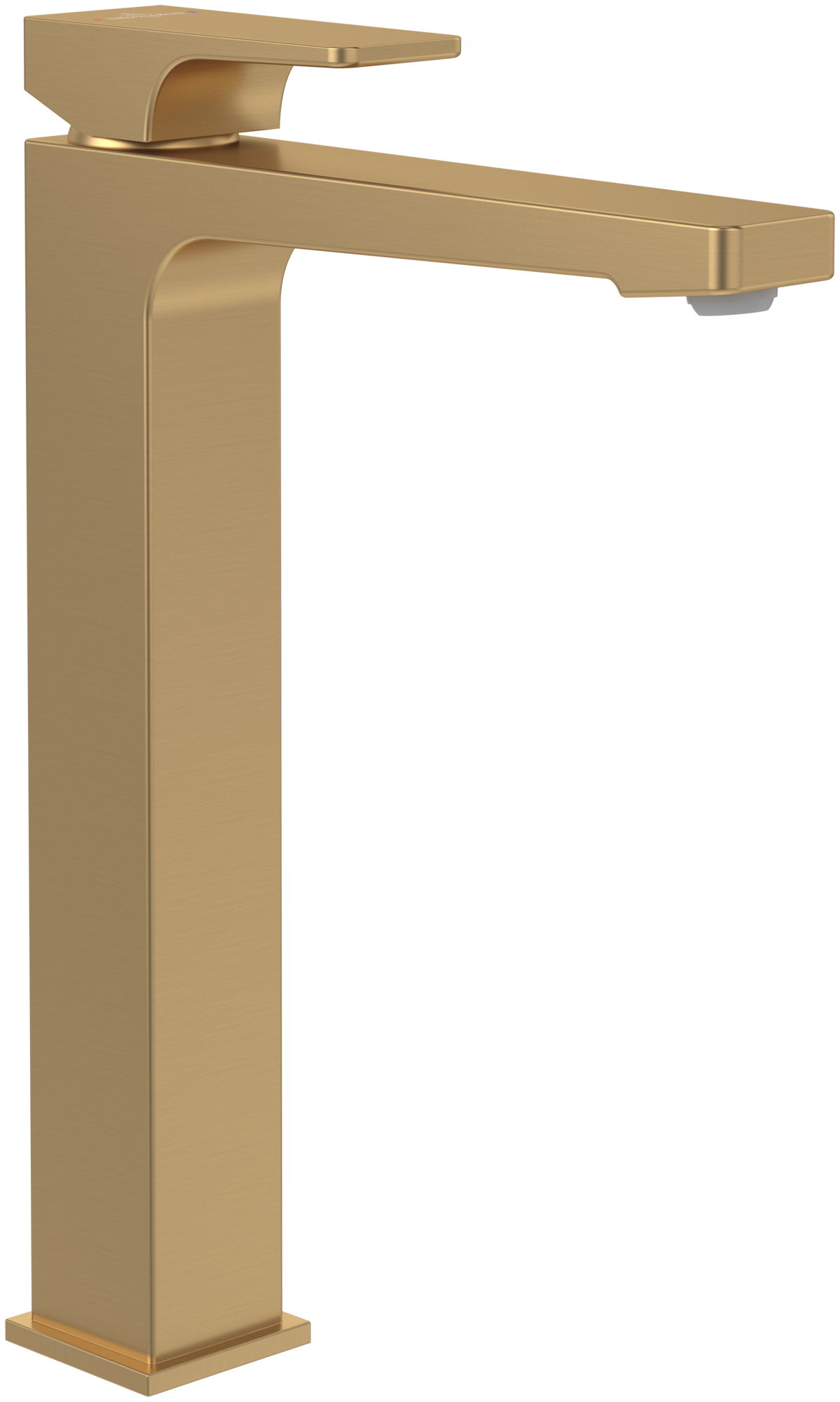 Villeroy & Boch Architectura Square Einhebel-Waschtischarmatur erhöht, Mit Push-Open-Ablaufgarnitur, Brushed Gold