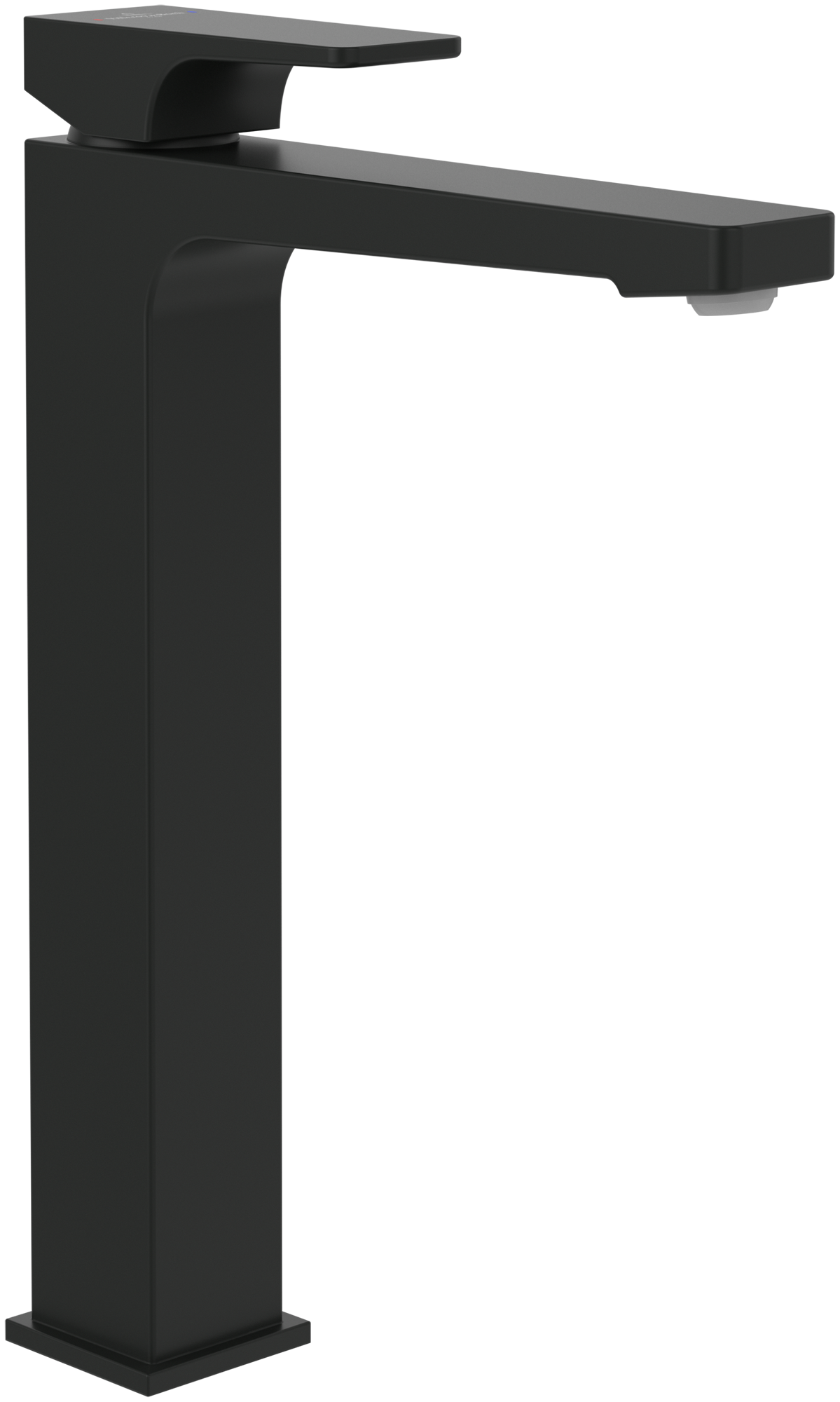 Villeroy & Boch Architectura Square Einhebel-Waschtischarmatur erhöht, Mit Push-Open-Ablaufgarnitur, Matt Black