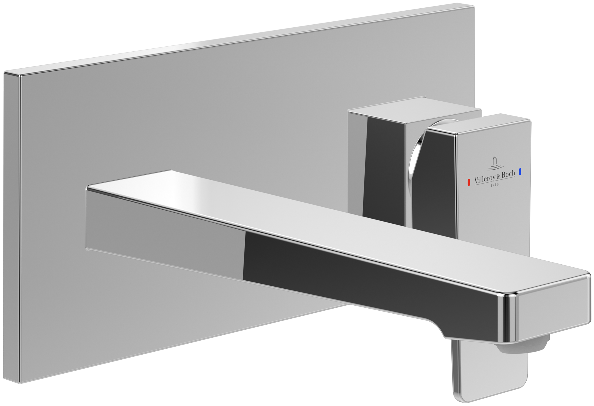 Villeroy & Boch Architectura Square Einhebel-Waschtischarmatur, Mit Push-Open-Ablaufgarnitur, Chrom