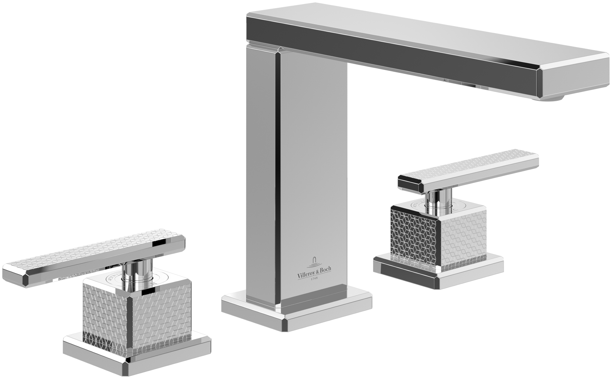 Villeroy & Boch Mettlach Driegats wastafelkraan, Zonder Push-Open afvoergarnituur, Chrome