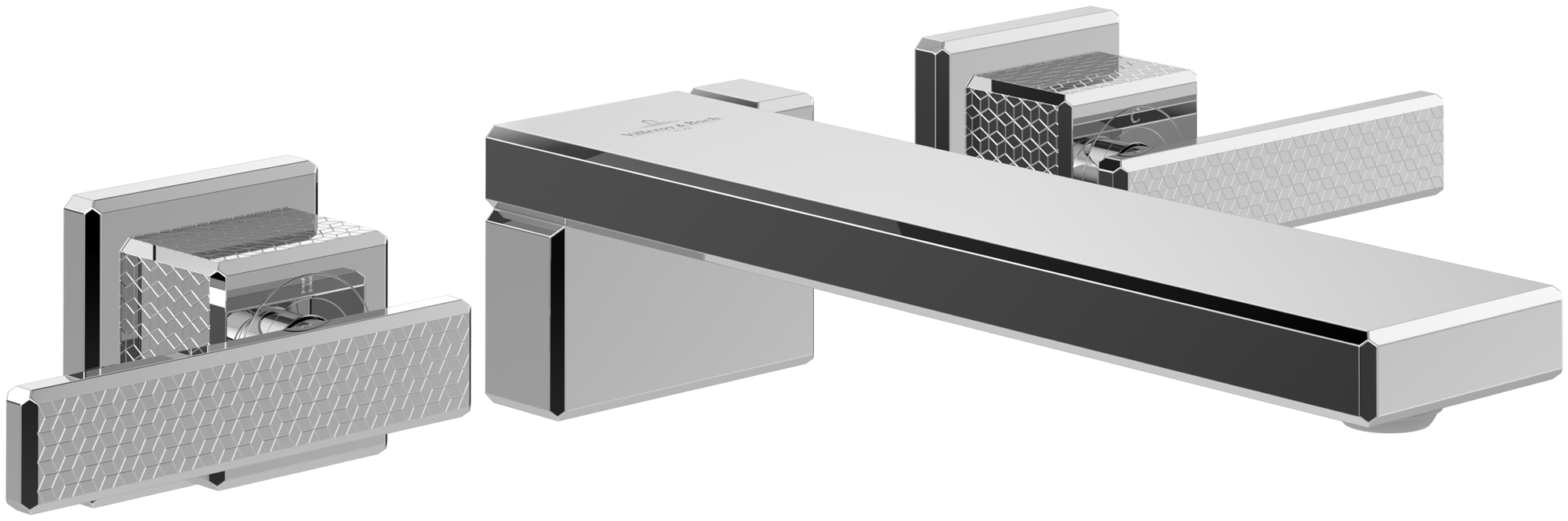 Villeroy & Boch Mettlach Driegats wastafelkraan, Zonder Push-Open afvoergarnituur, Chrome