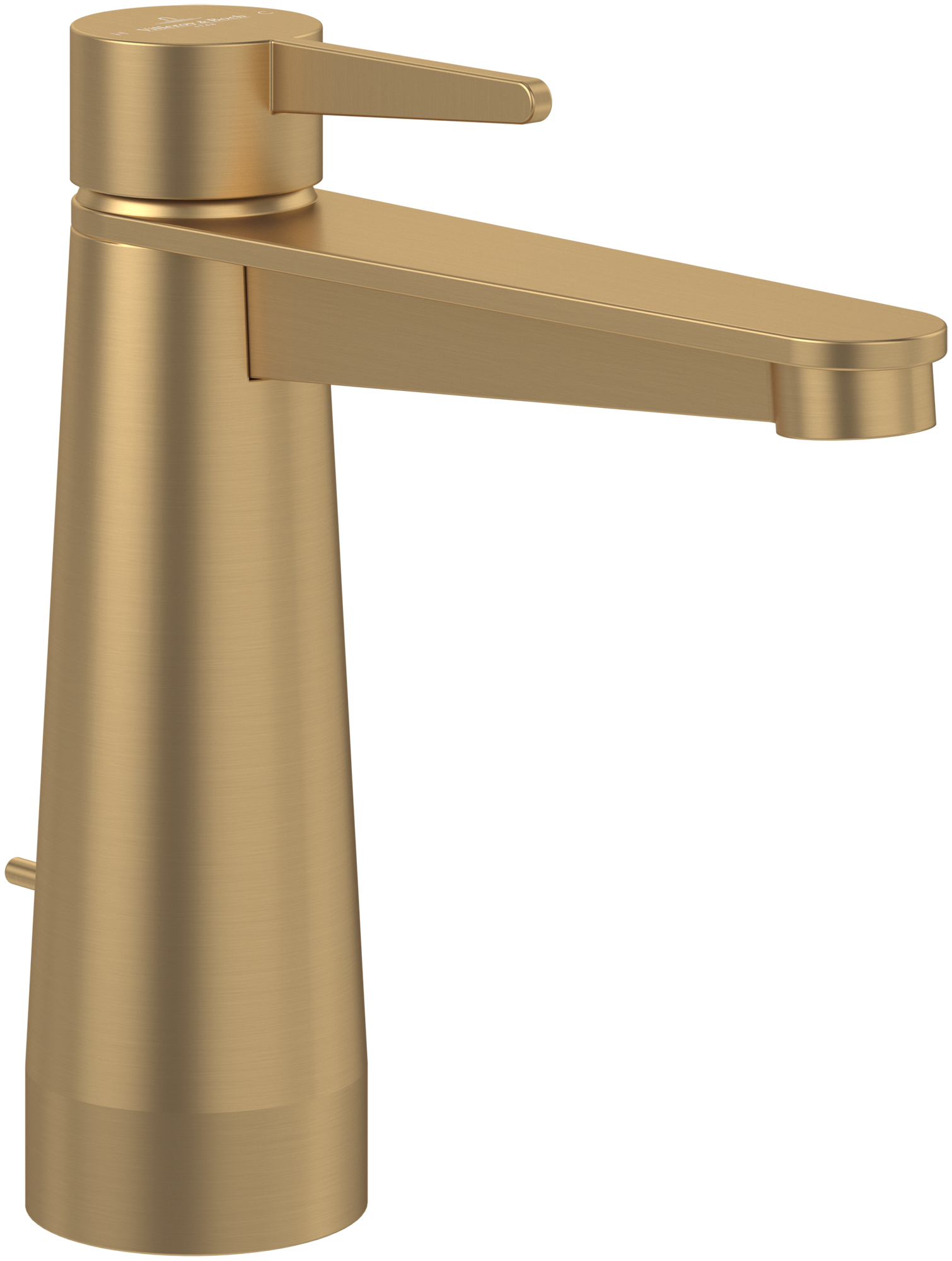 Villeroy & Boch Conum Eengreeps wastafelkraan, Met trekstang-afvoergarnituur, Brushed Gold