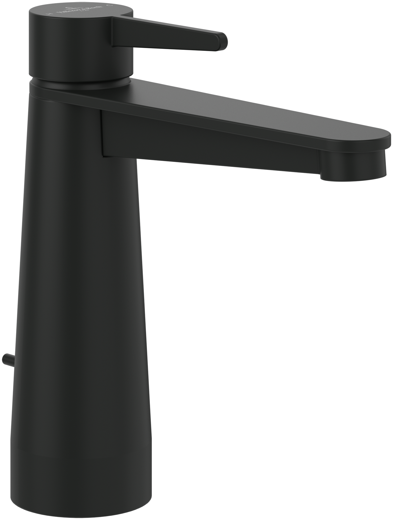 Villeroy & Boch Conum Eengreeps wastafelkraan, Met trekstang-afvoergarnituur, Matt Black