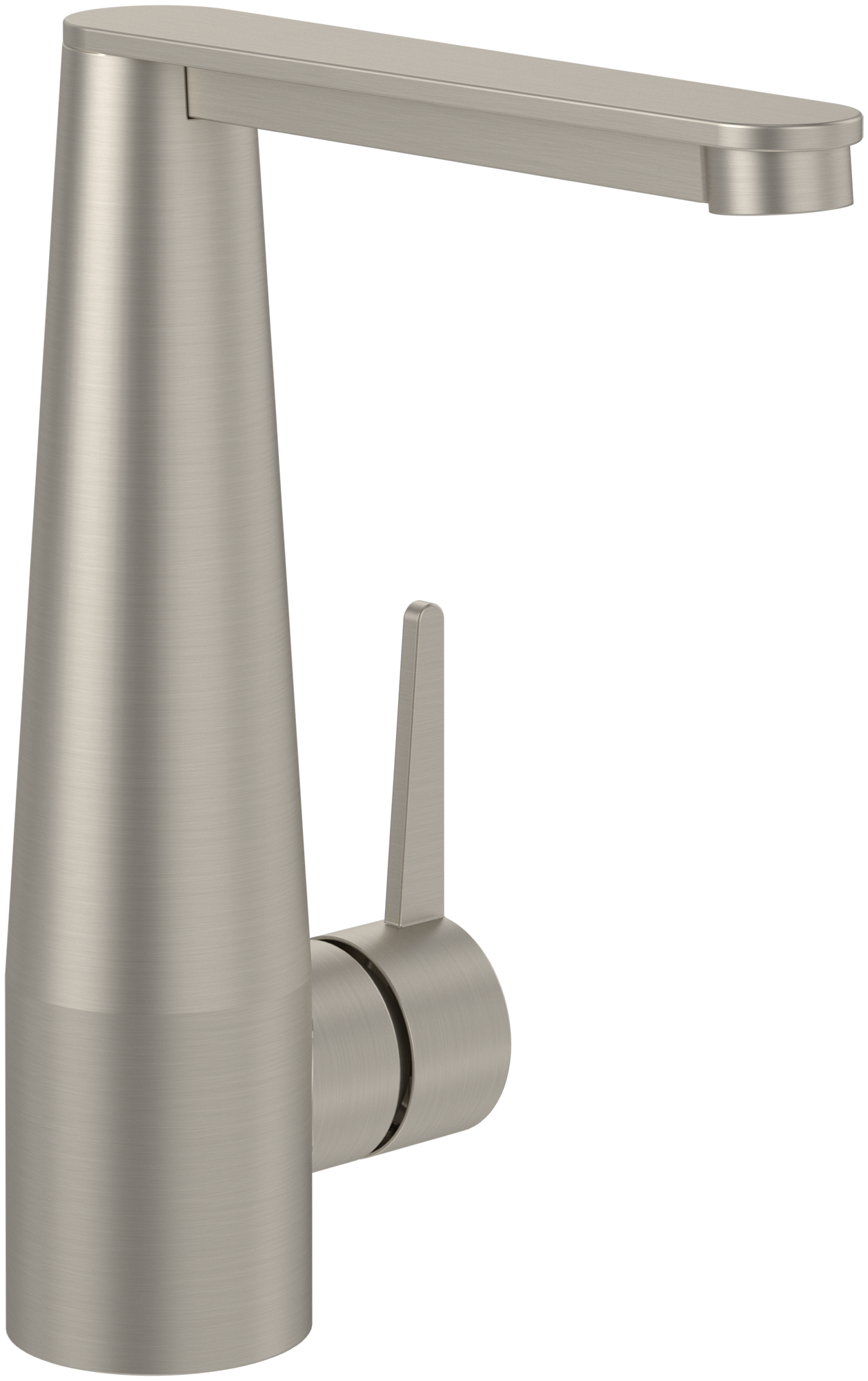 Villeroy & Boch Conum Robinetterie monocommande pour lavabo, Avec dispositif de vidage Push Open, Brushed Nickel Matt