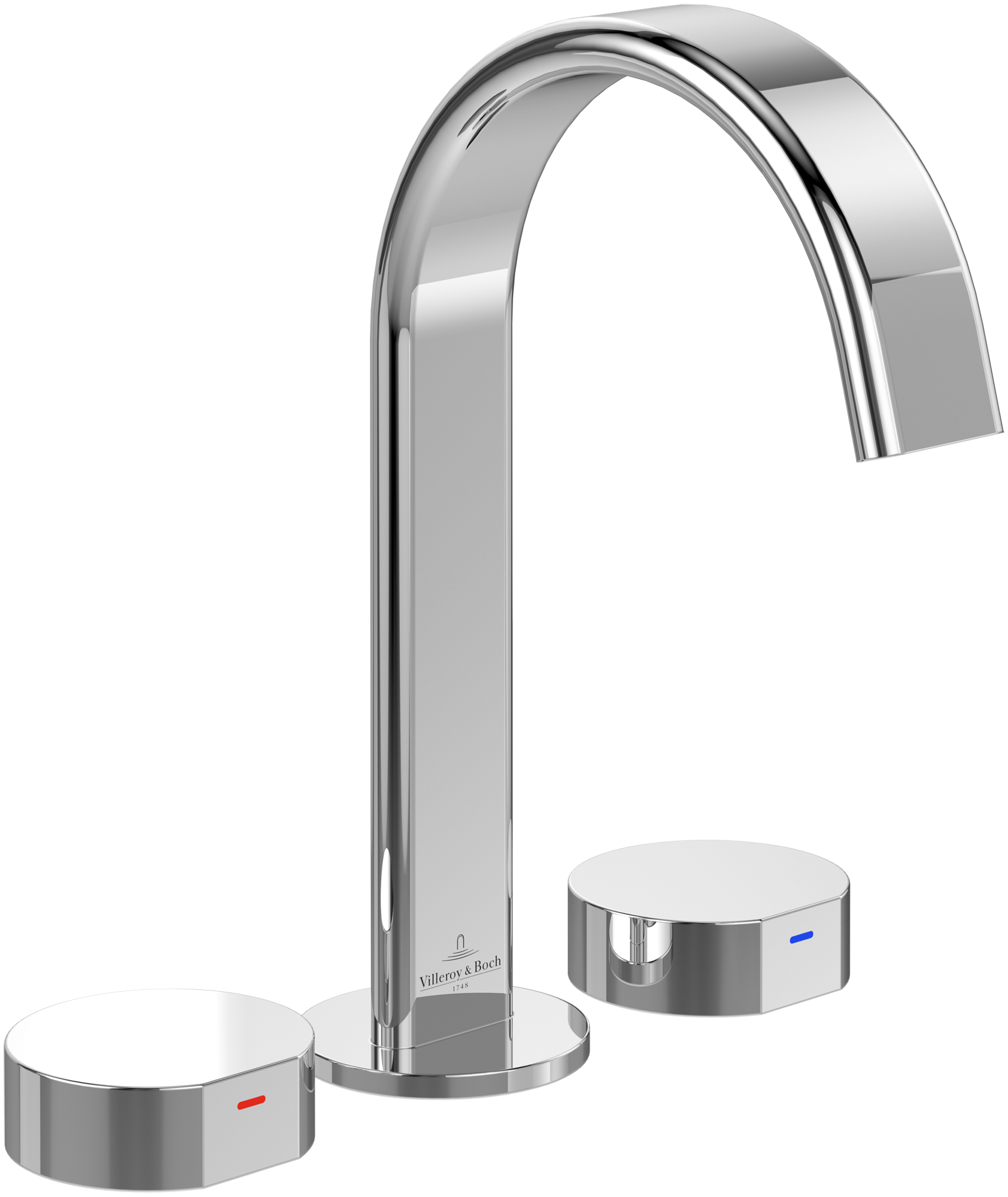 Villeroy & Boch Dawn Three-hole basin mixer, Without waste, Chrome