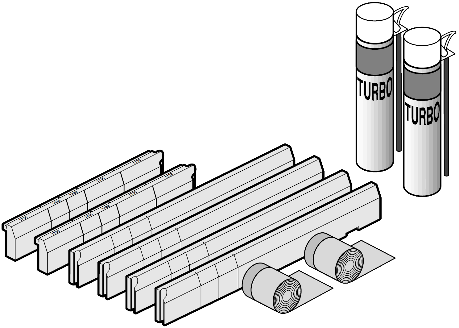 Villeroy & Boch Accessoires Kit d'installation, 340x1070x160mm