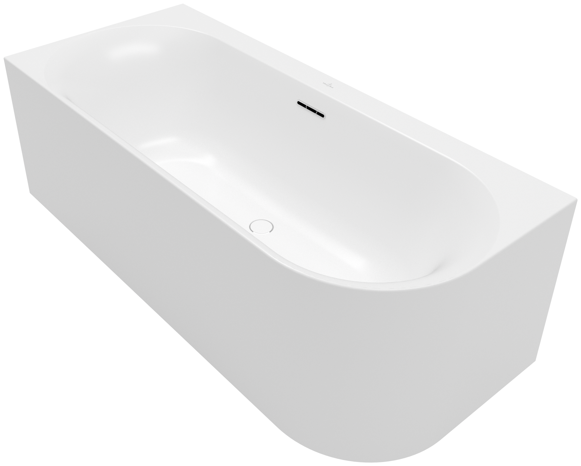 Villeroy & Boch Loop & Friends OVAL Back-to-wall bath for left corner installation, 1800x800mm, Stone White