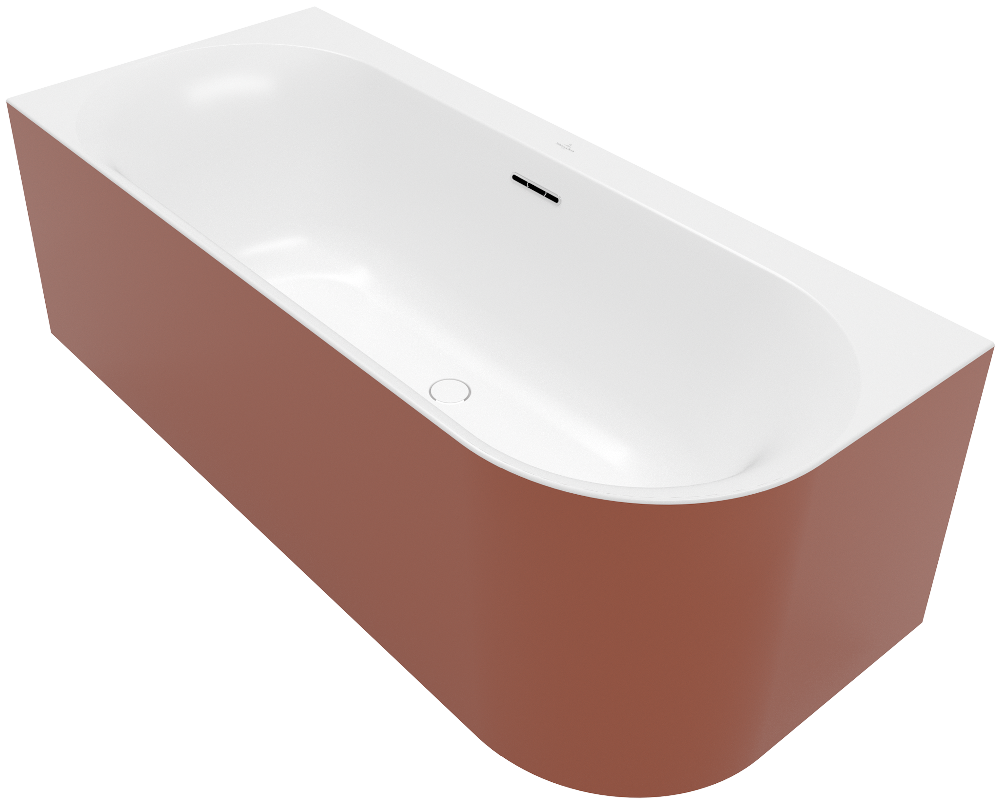 Villeroy & Boch Loop & Friends OVAL Back-to-wall bath for left corner installation ColourOnDemand, 1800x800mm, Stone White