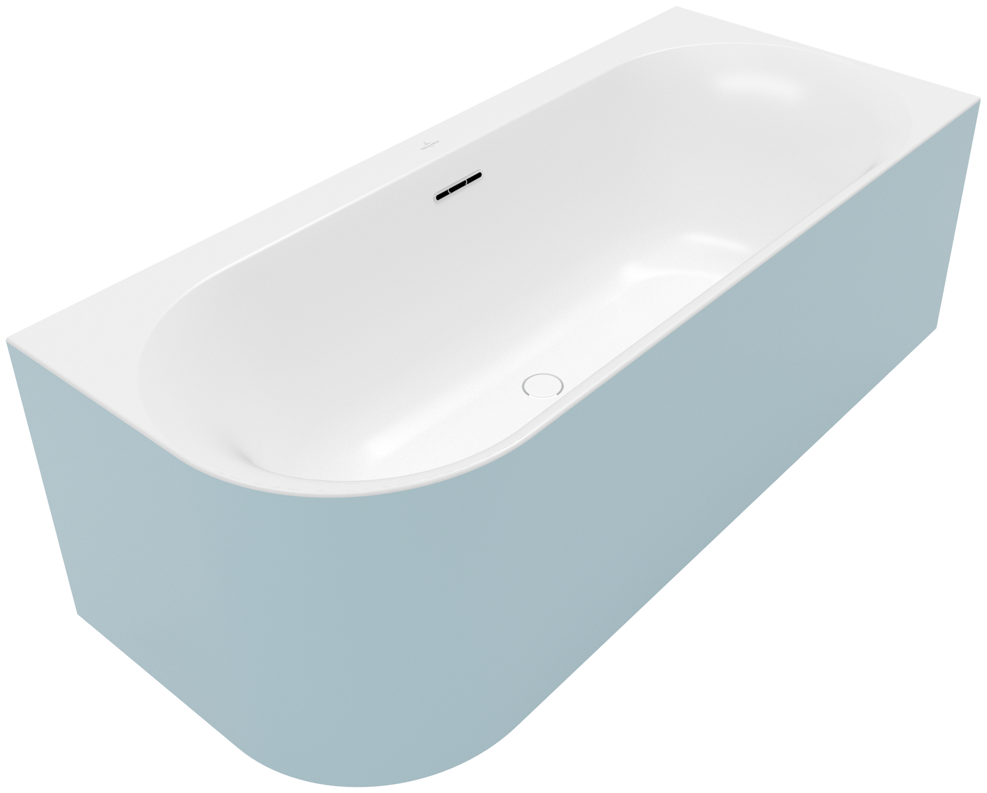 Villeroy & Boch Loop & Friends OVAL Back-to-wall bath for right corner installation ColourOnDemand, 1800x800mm, Stone White