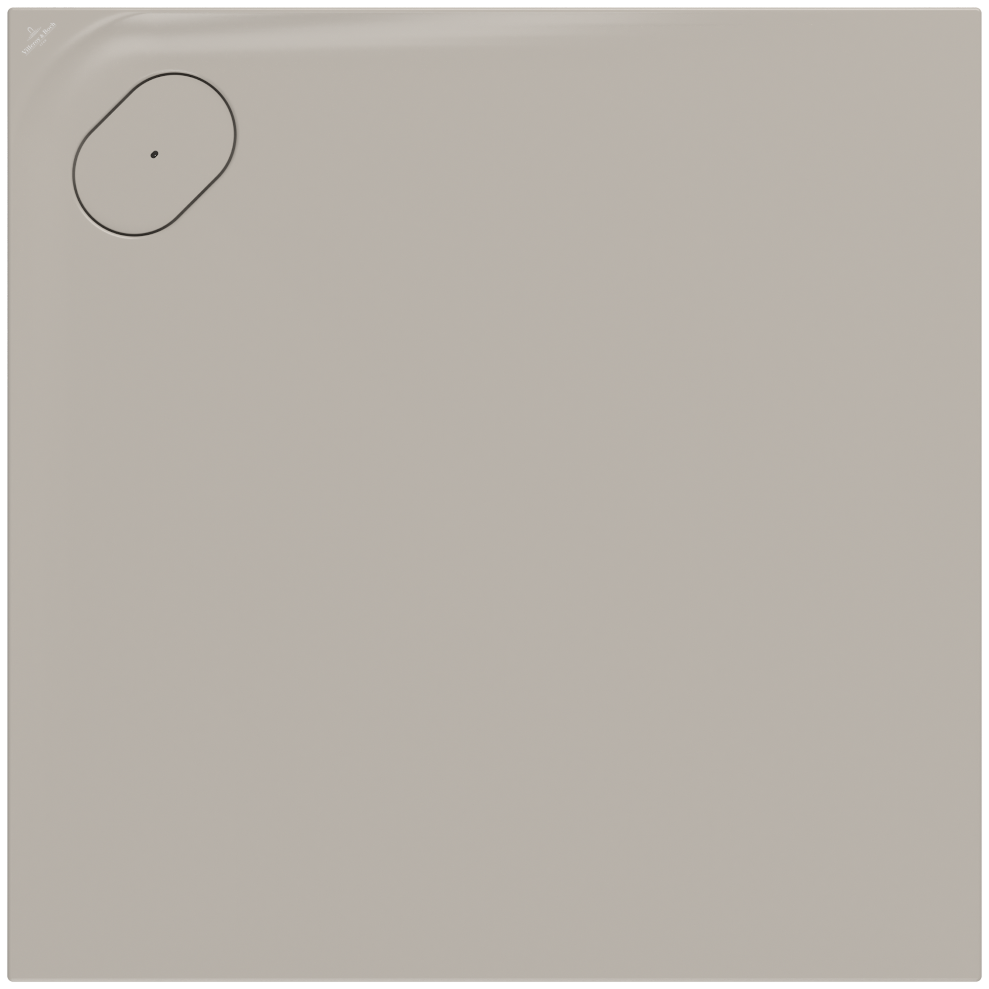 Villeroy & Boch Ecora Vierkant douchevloer, 1000x1000x35mm, Almond