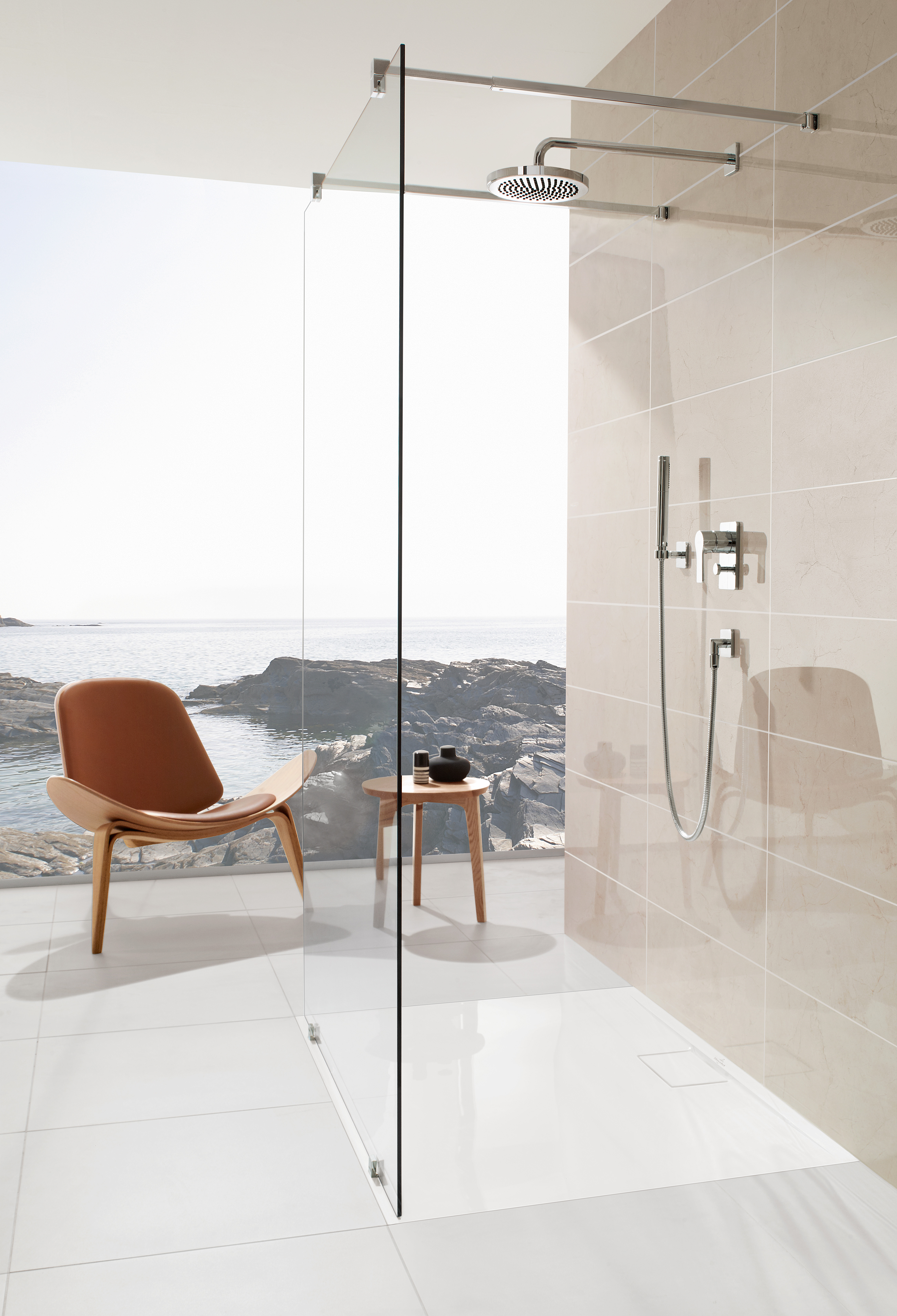 Architectura MetalRim Receveur de douche rectangulaire, 1400x800x15mm, Blanc