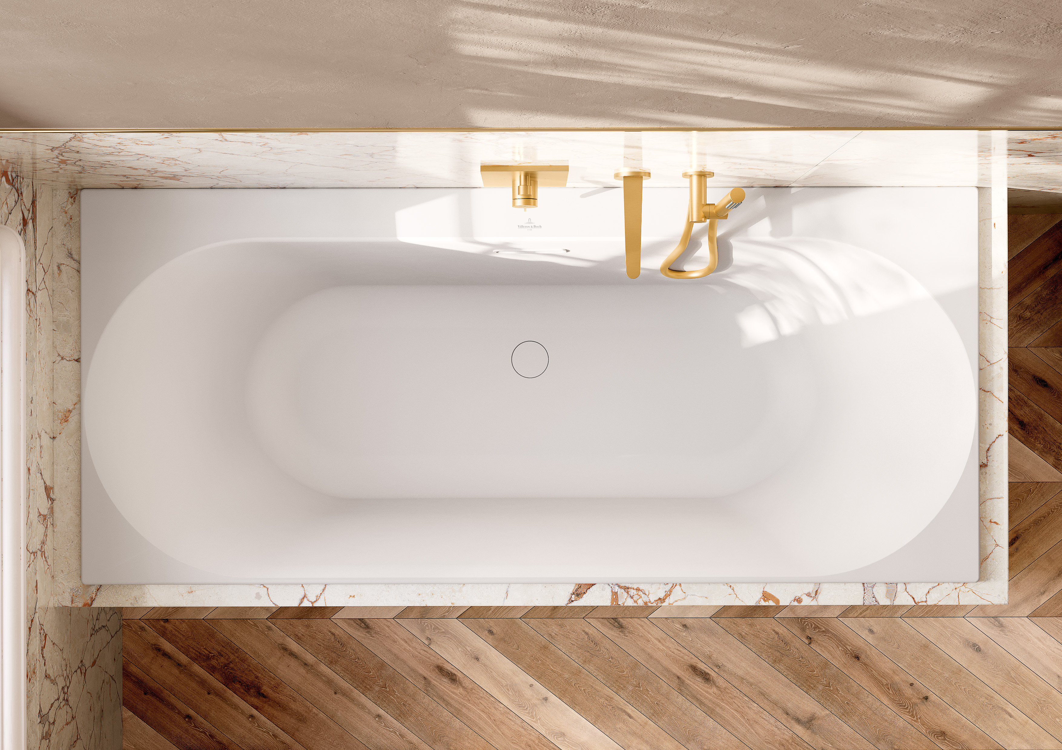 Universal Showers Support de douchette,pour montage mural, Rond, Brushed Gold