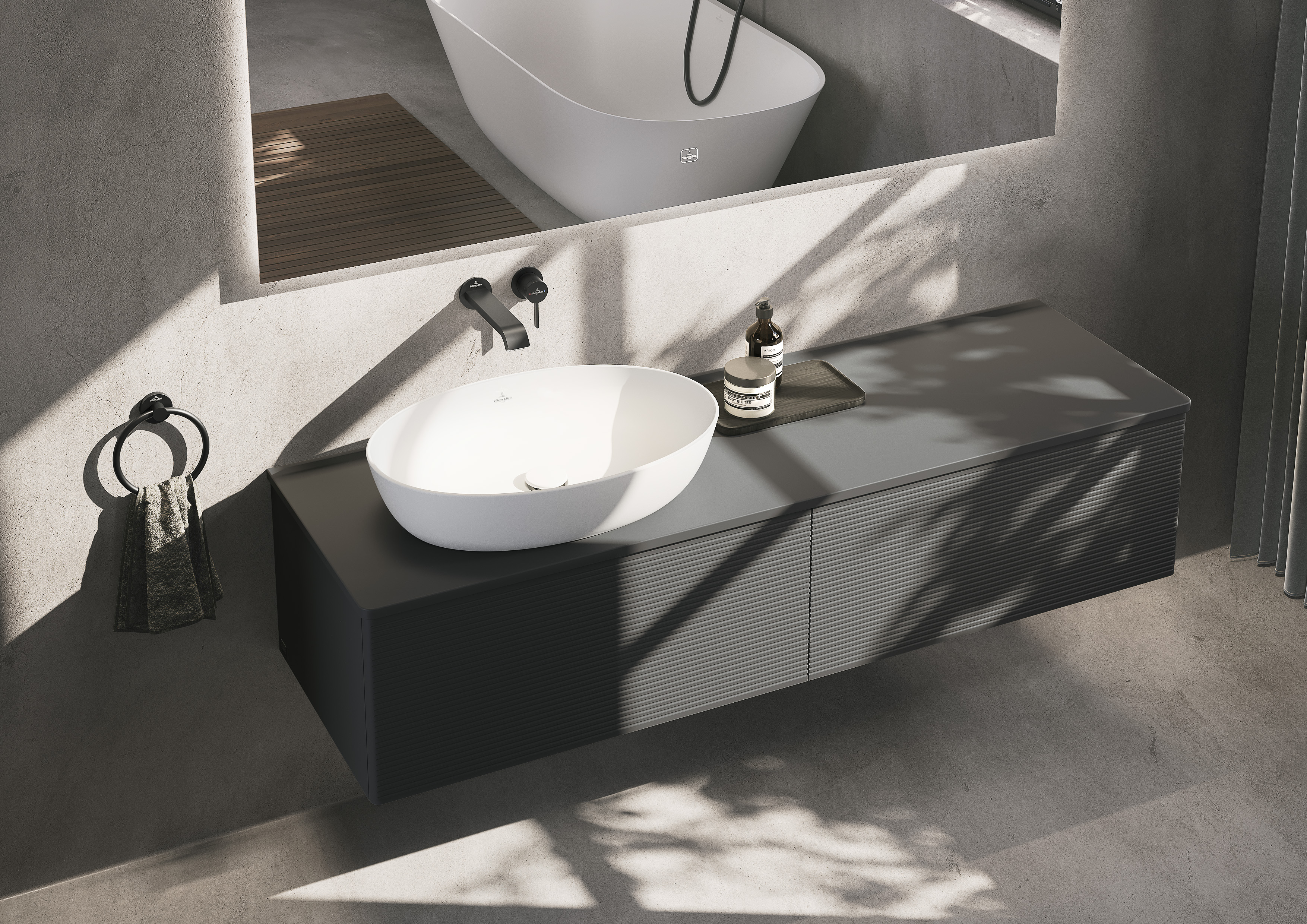 Artis Lavabo da appoggio, 610x410x130mm, senza troppopieno, Stone White CeramicPlus