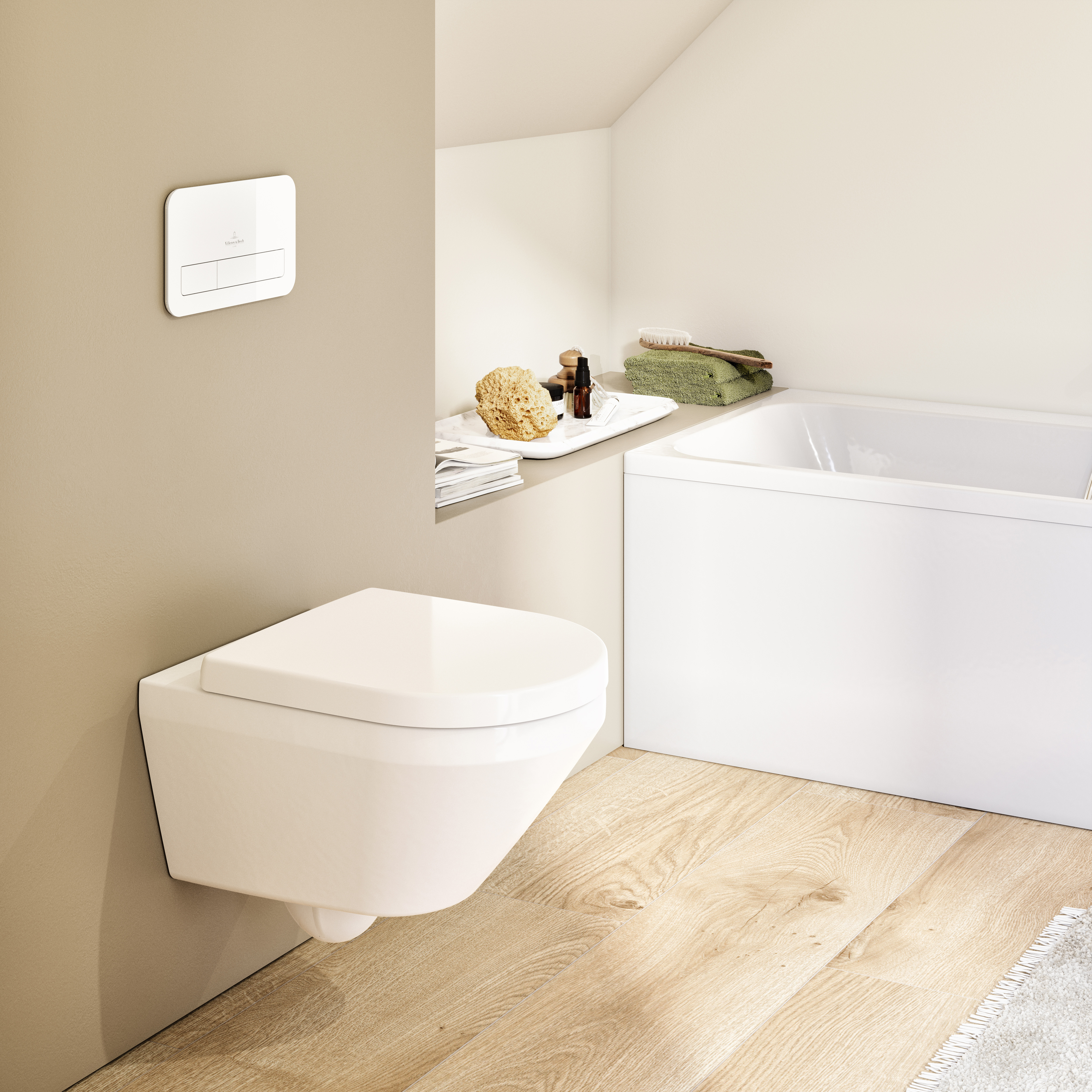 Architectura TwistFlush Combi-Pack, wandhängend, mit TwistFlush, Weiß Alpin CeramicPlus
