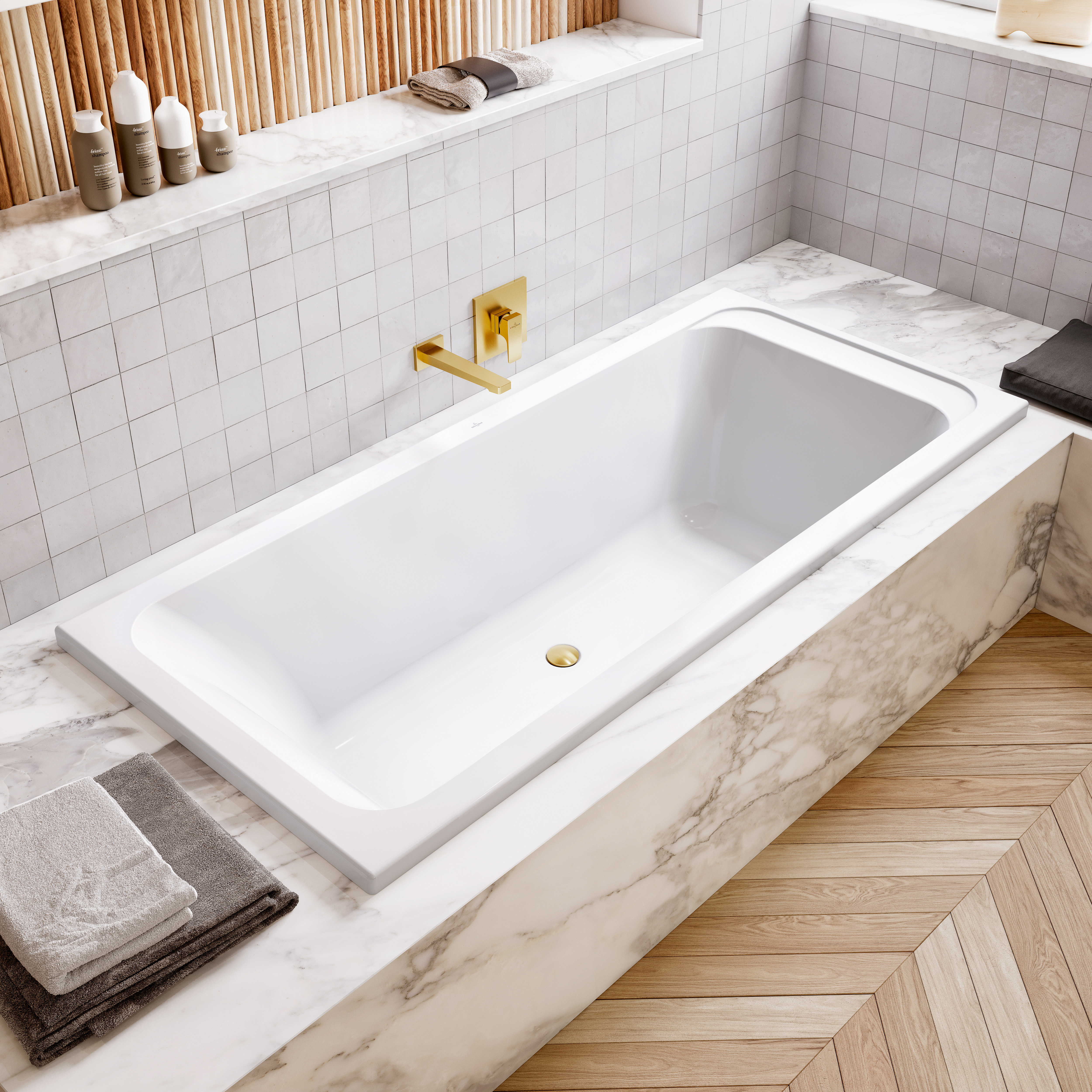Architectura Rectangular bath, 1800x800mm, White Alpin