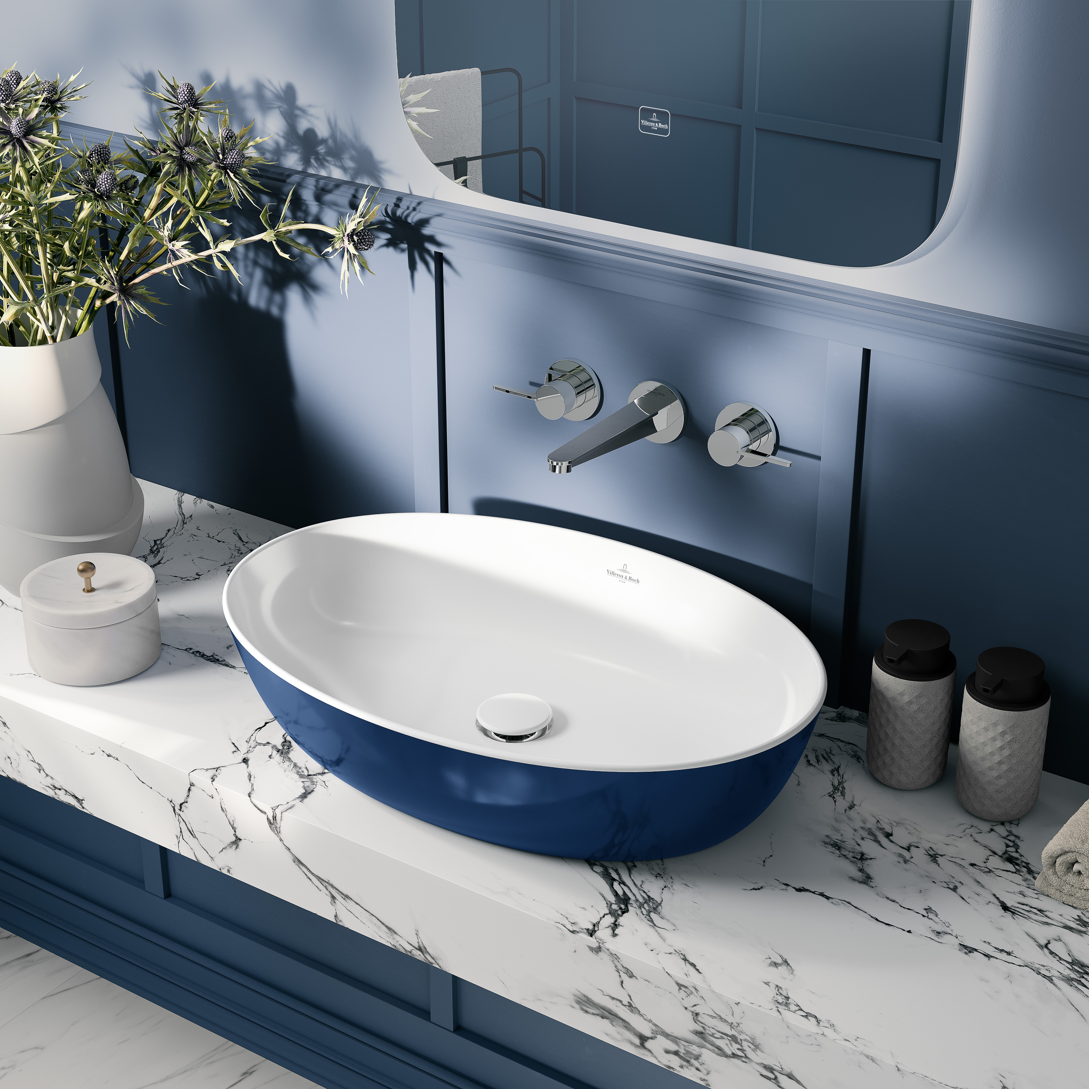 Conum Robinetterie de lavabo trois trous, Sans dispositif de vidage, Chrome