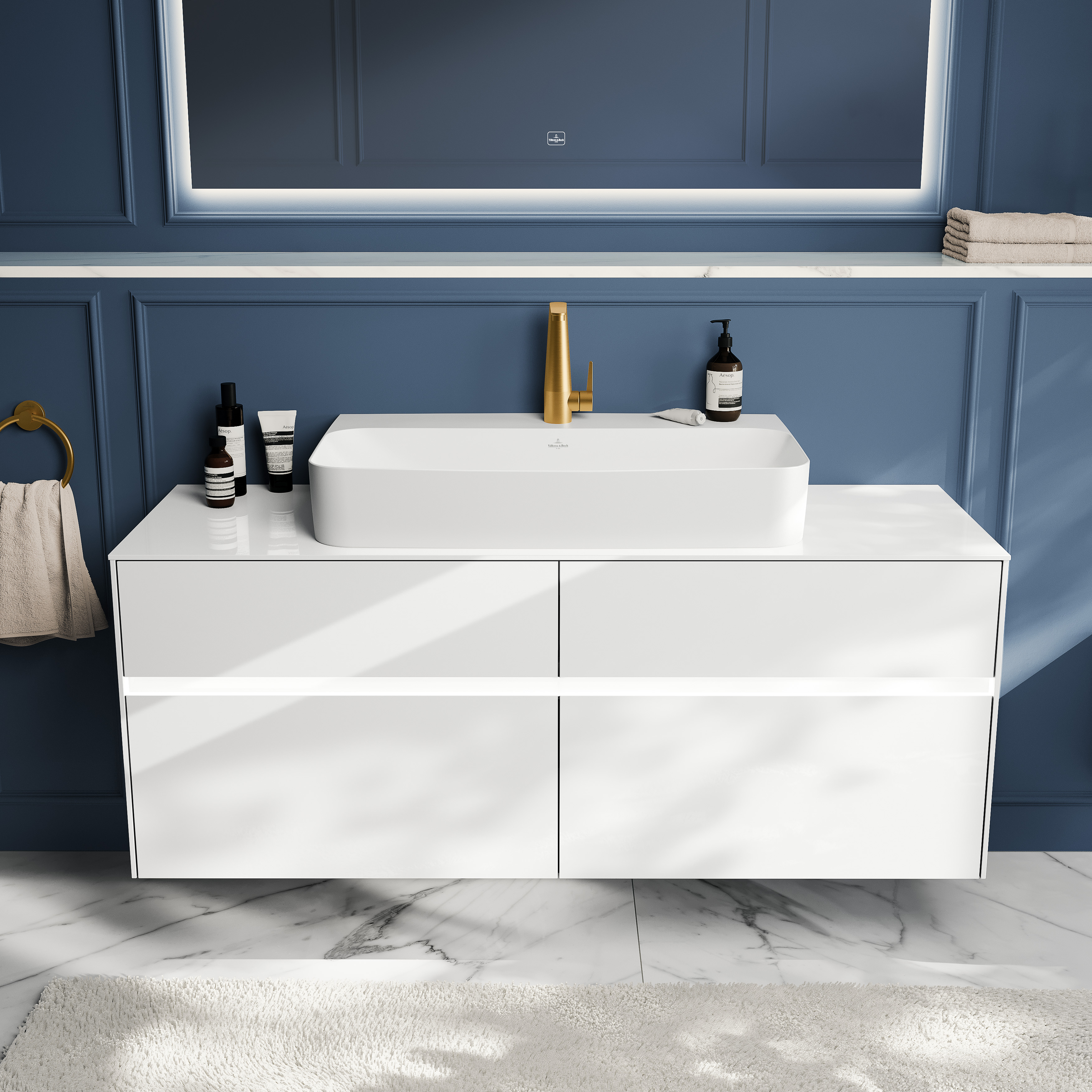 Elements - Tender Handtuchhalter, 164x32x185mm, Brushed Gold