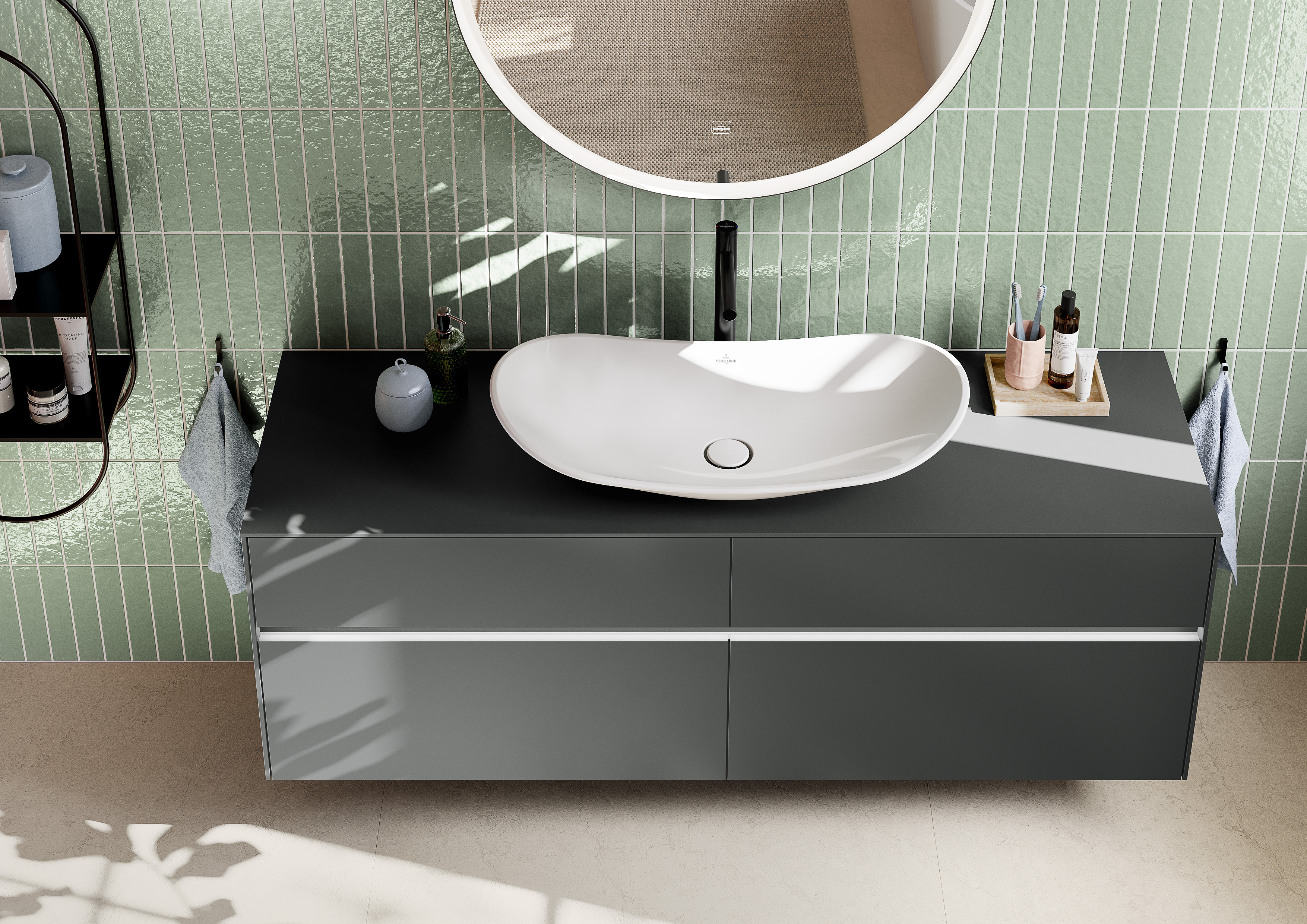 My Nature Aufsatzwaschbecken, 810x410x160mm, ohne Überlauf, Weiß Alpin CeramicPlus