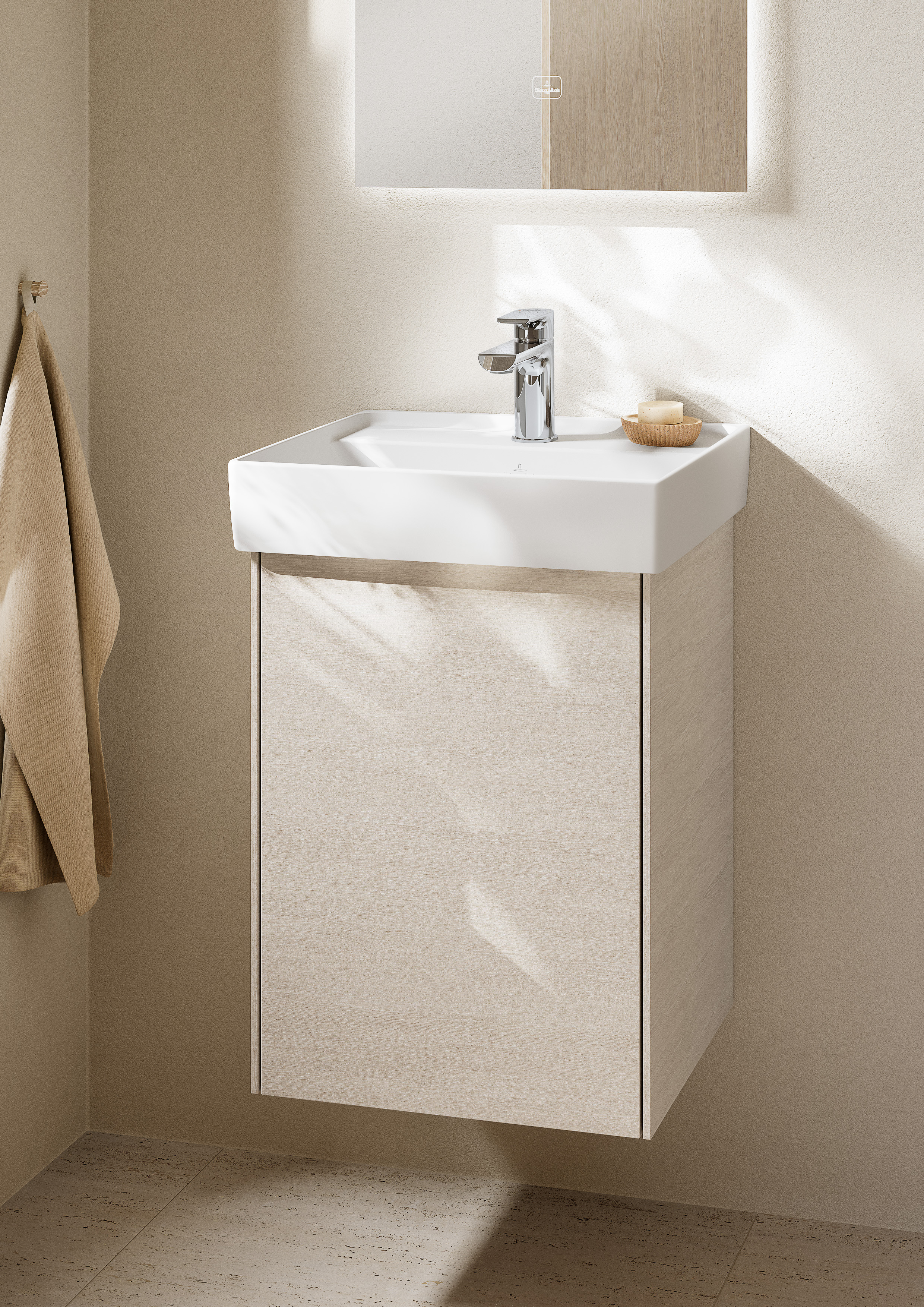 Collaro Handwashbasin, 450x370x150mm, without overflow, Stone White CeramicPlus