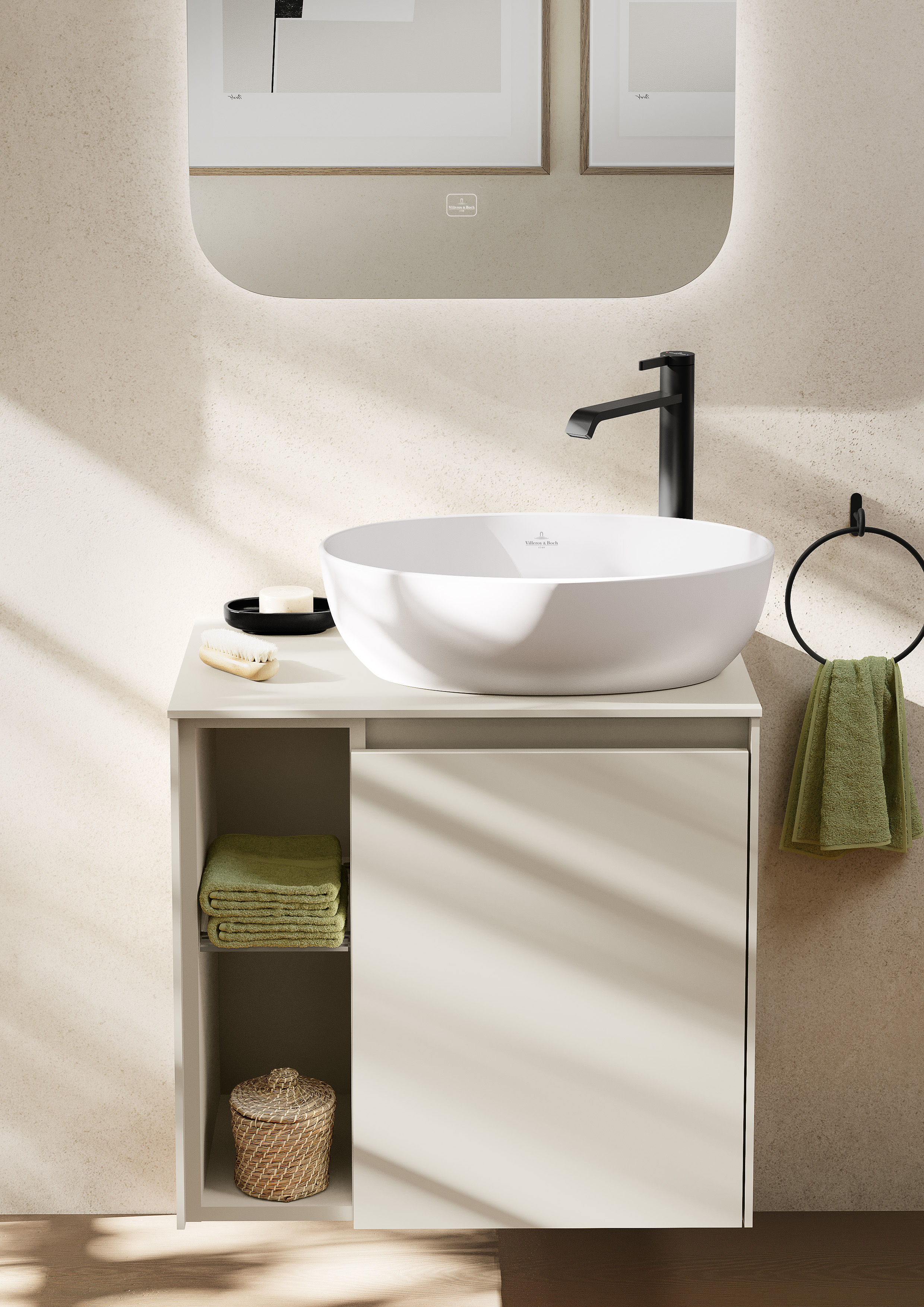 Dawn Robinetterie monocommande surélevée pour lavabo, Sans dispositif de vidage, Matt Black