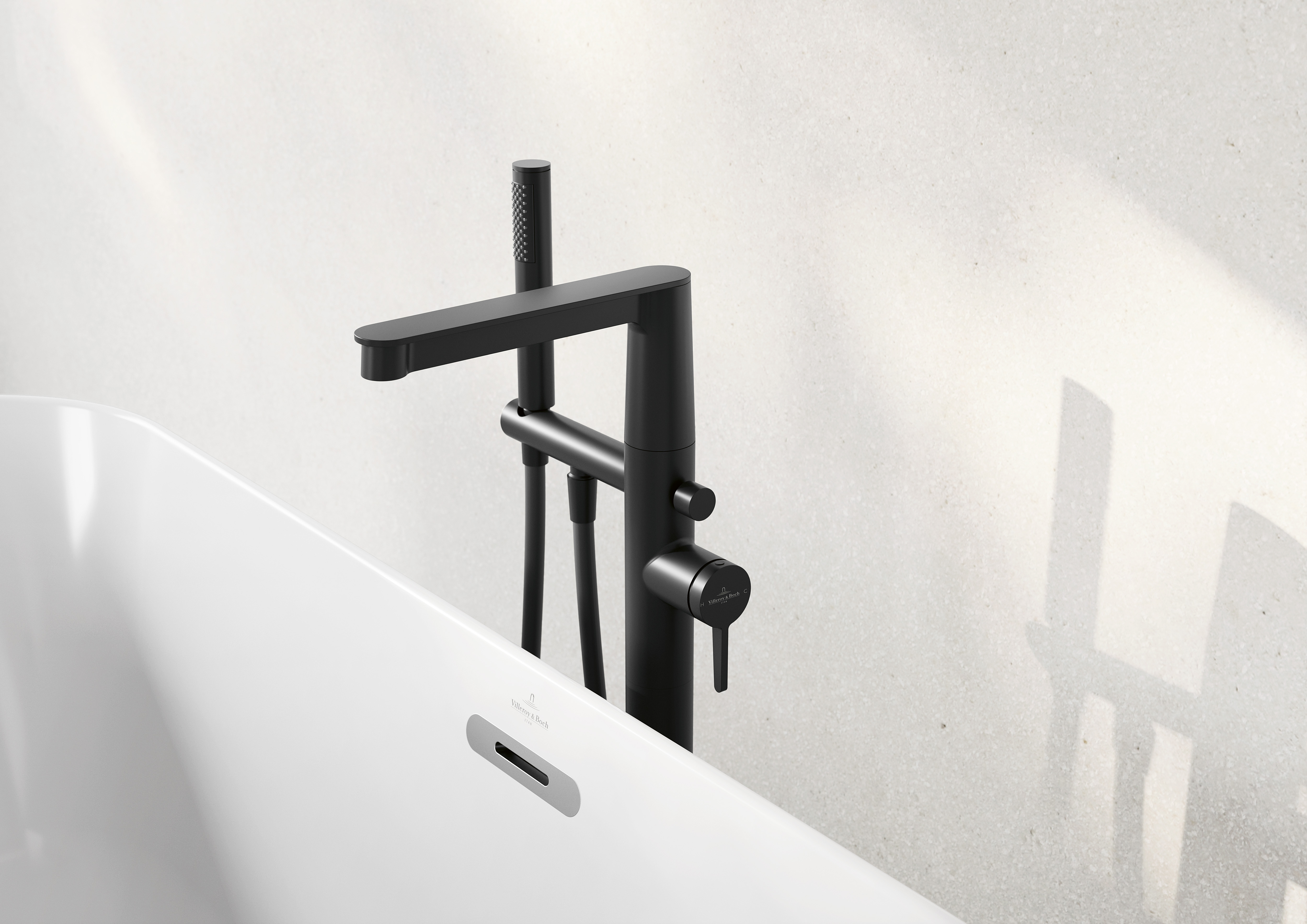 Conum Jednouchwytowa bateria wannowa, Matt Black