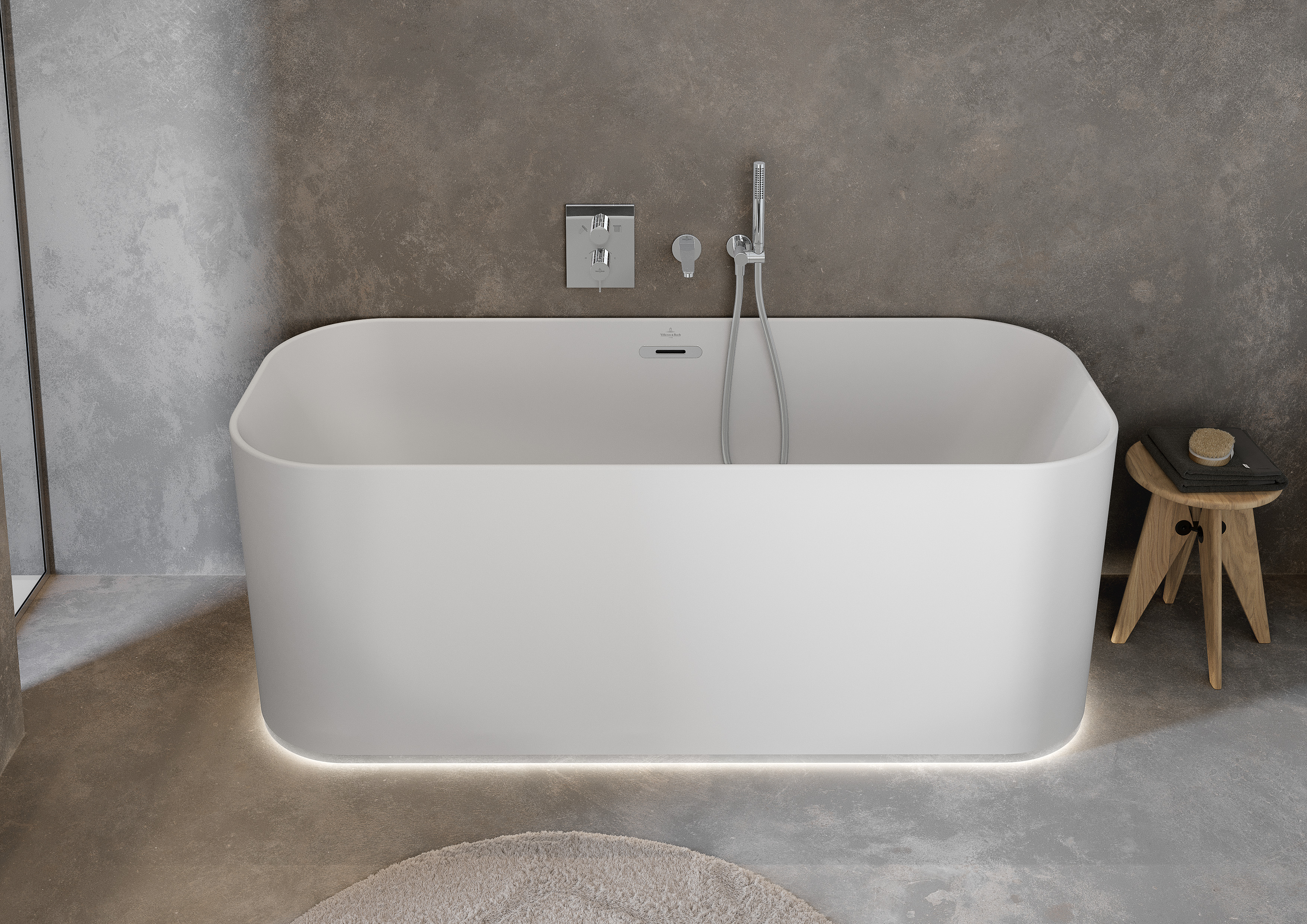 Finion Free-standing bath, 1700x700mm, Stone White