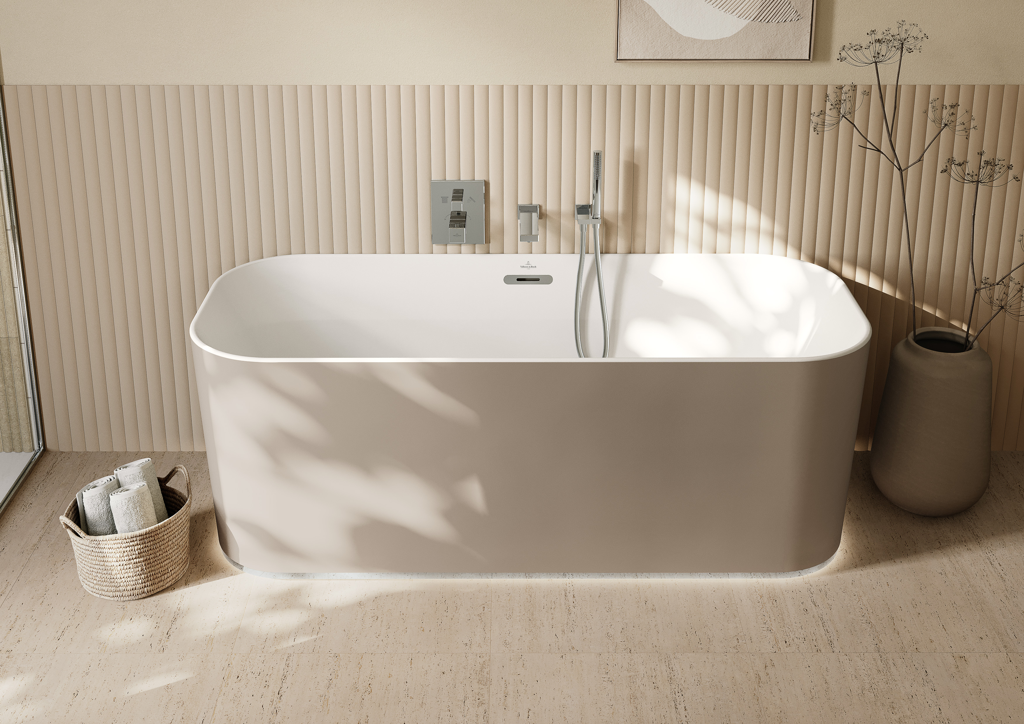 Universal Showers Support de douchette,pour montage mural, Rectangulaire, Chrome