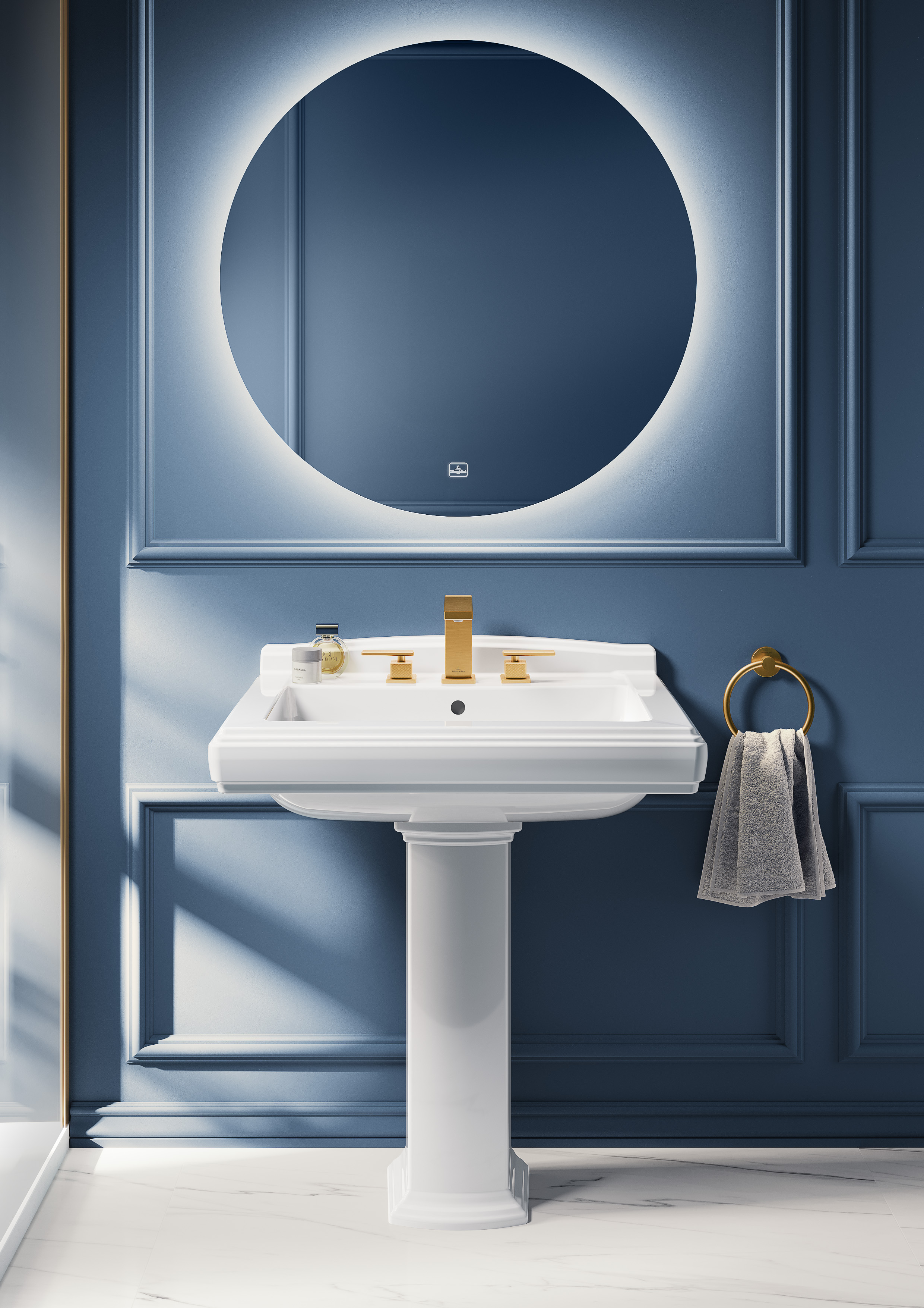 Elements - Tender Handtuchhalter, 164x32x185mm, Brushed Gold