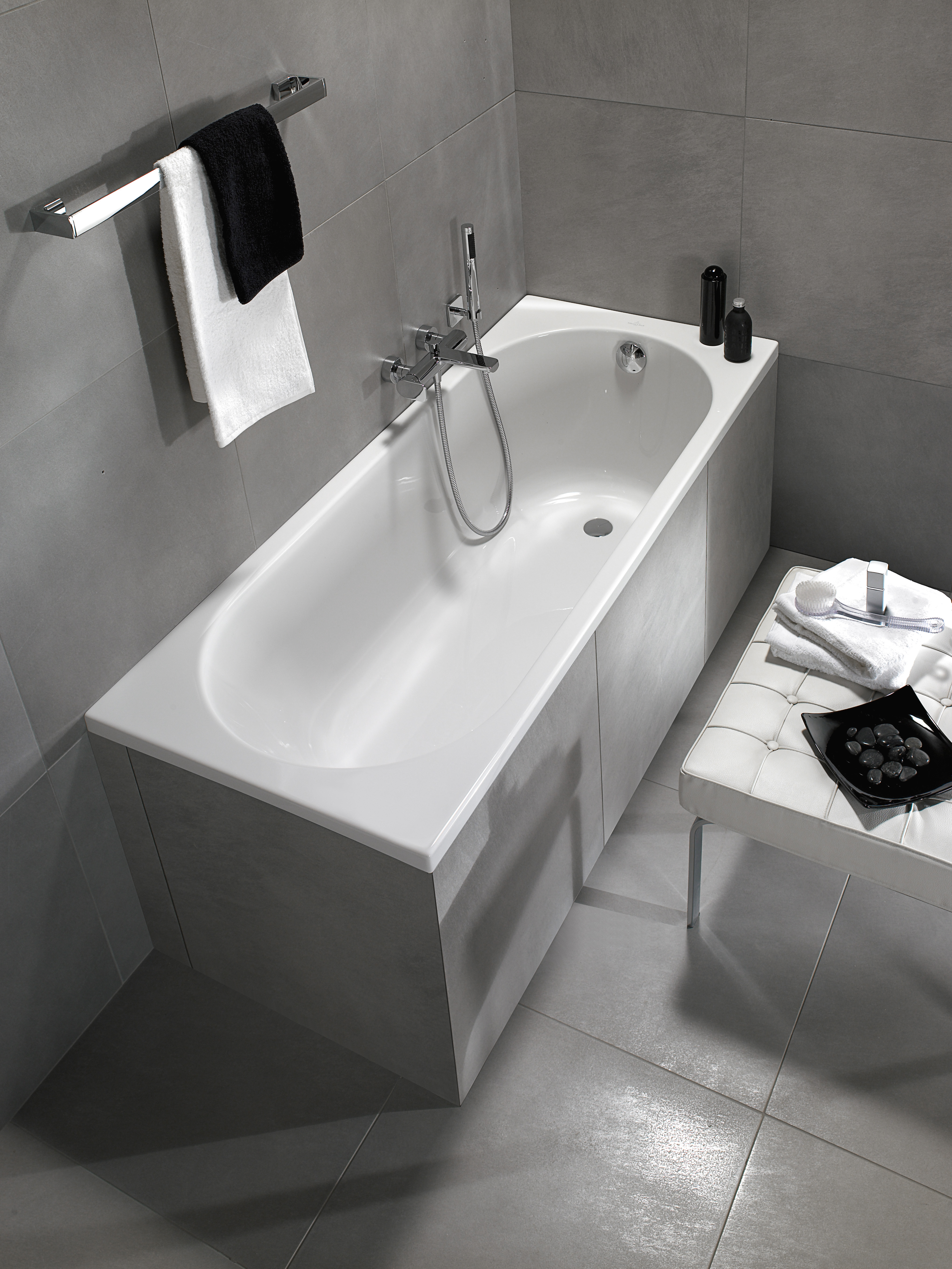 O.novo Rectangular bath, 1700x700mm, White Alpin