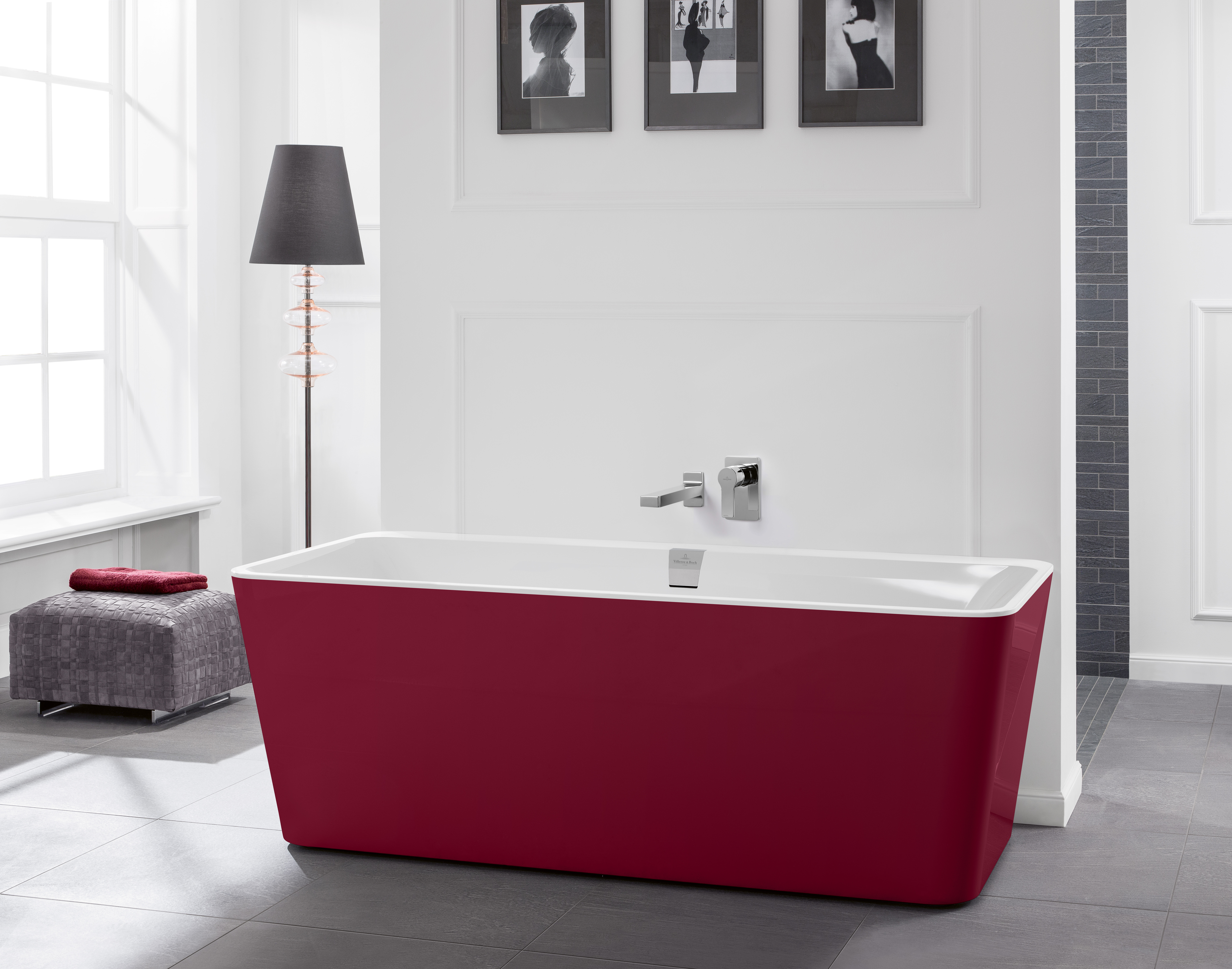 Squaro Edge 12 Excellence freistehende Badewanne ColourOnDemand, 1800x800mm, Weiß Alpin