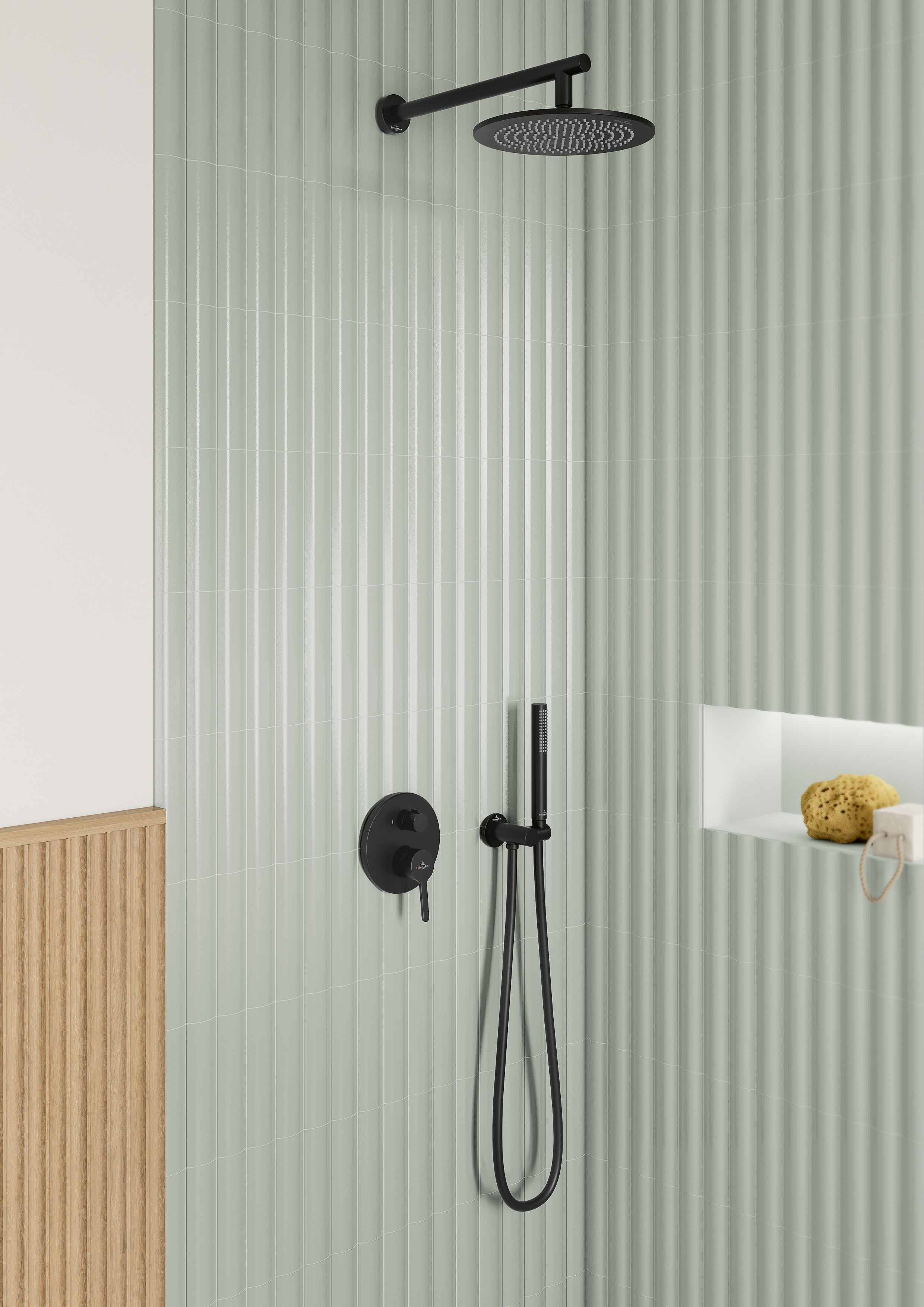 Universal Showers Ciel de pluie, Rond, Matt Black