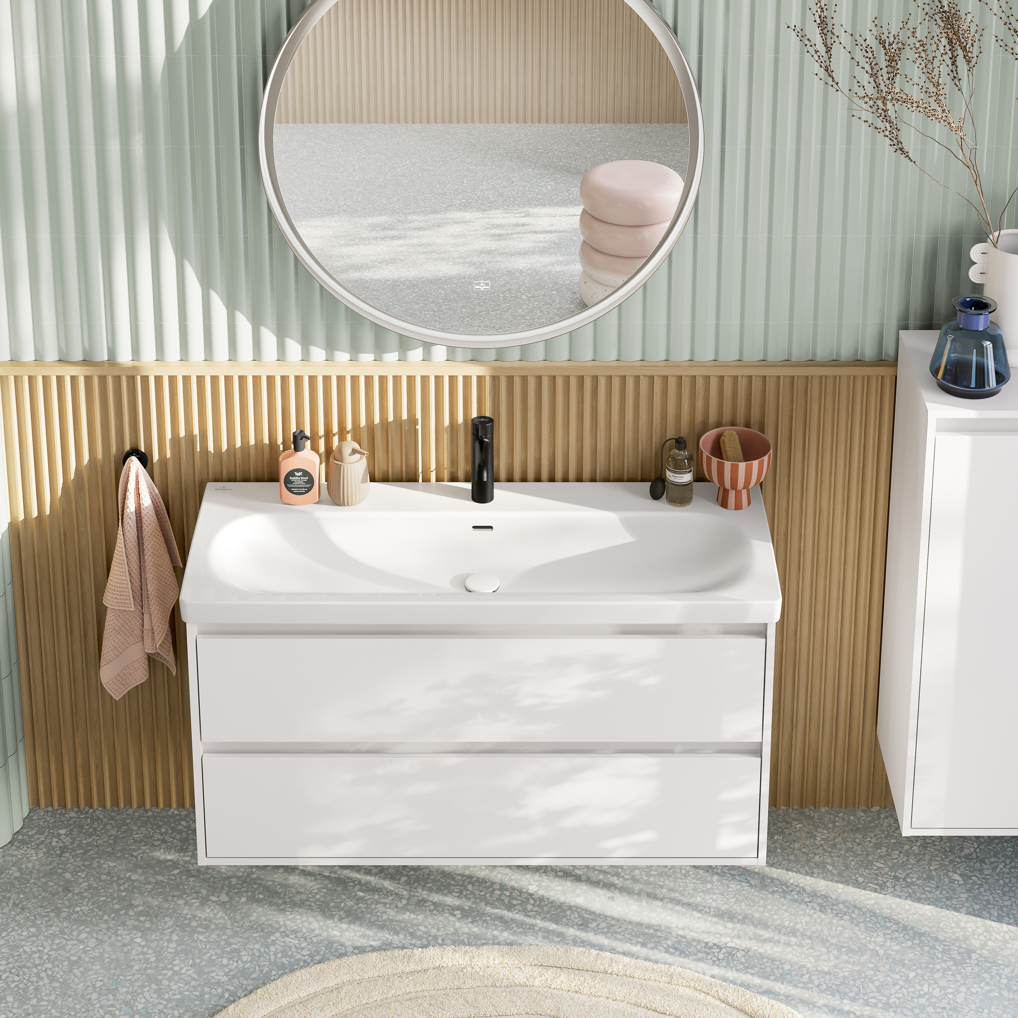 Skyla Single-lever basin mixer, Without waste, Matt Black