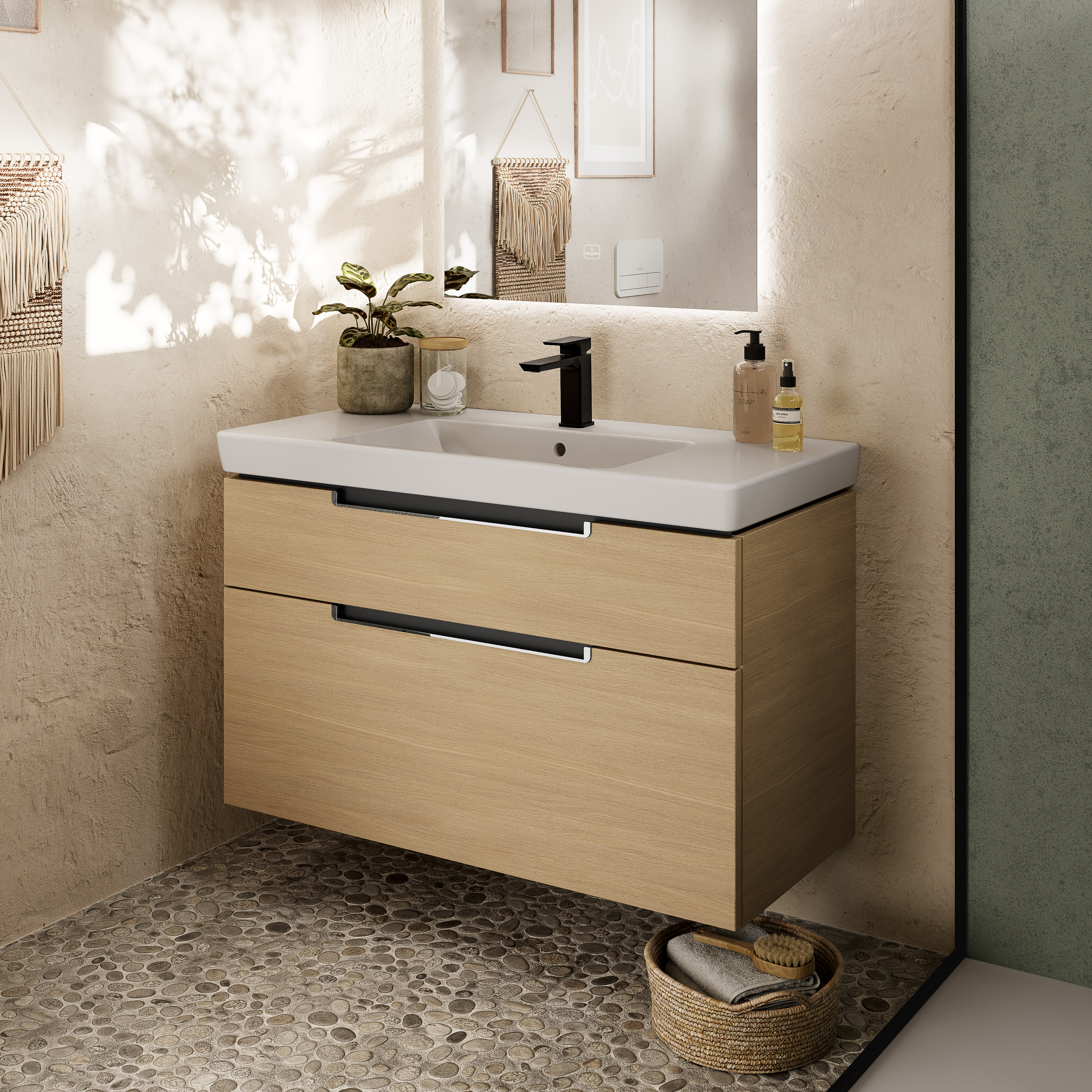 Subway 2.0 Vanity washbasin, 1000x470x180mm, with overflow, White Alpin CeramicPlus