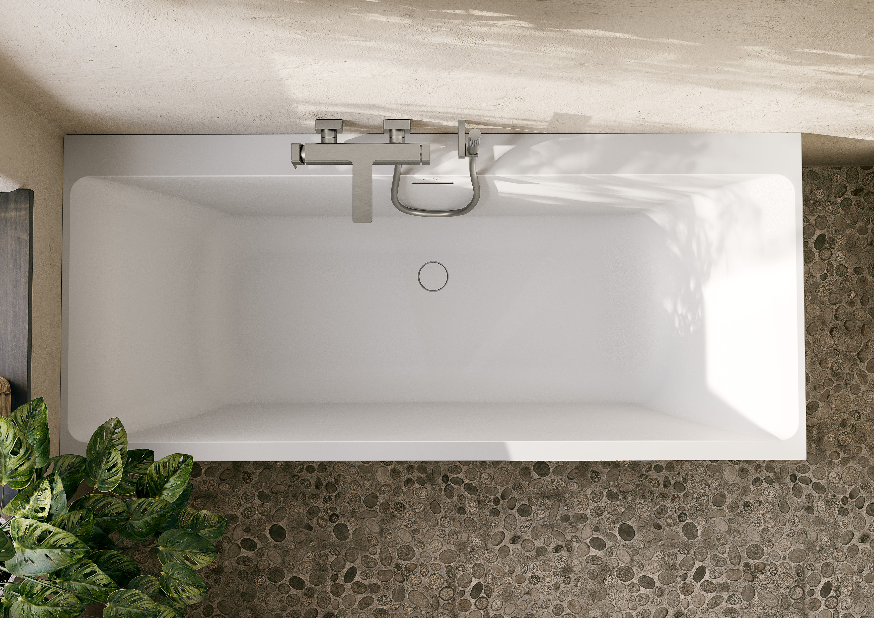 Universal Showers Support de douchette,pour montage mural, Rectangulaire, Brushed Nickel Matt