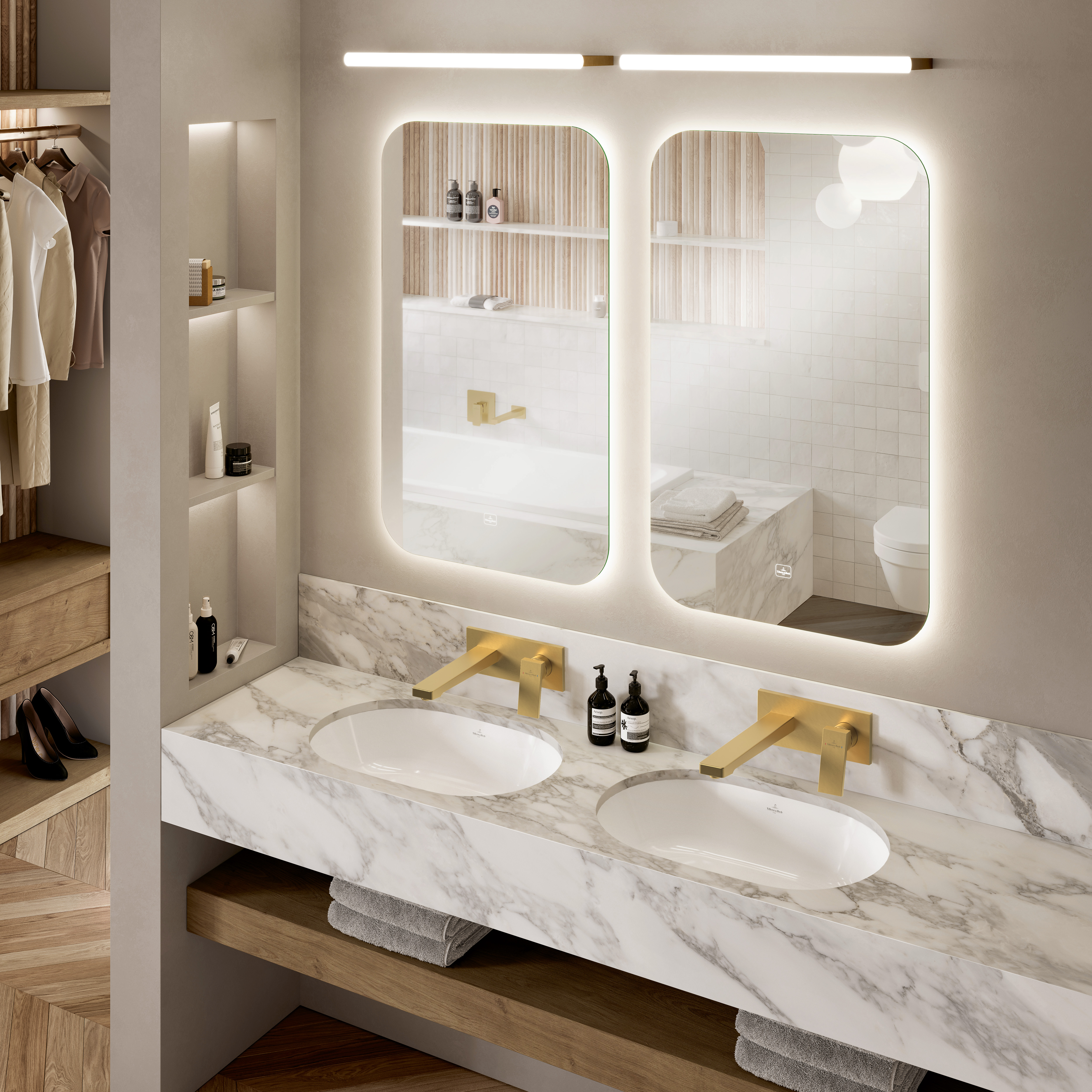 Architectura Unterbauwaschbecken, 430x630x175mm, mit Überlauf, Weiß Alpin CeramicPlus