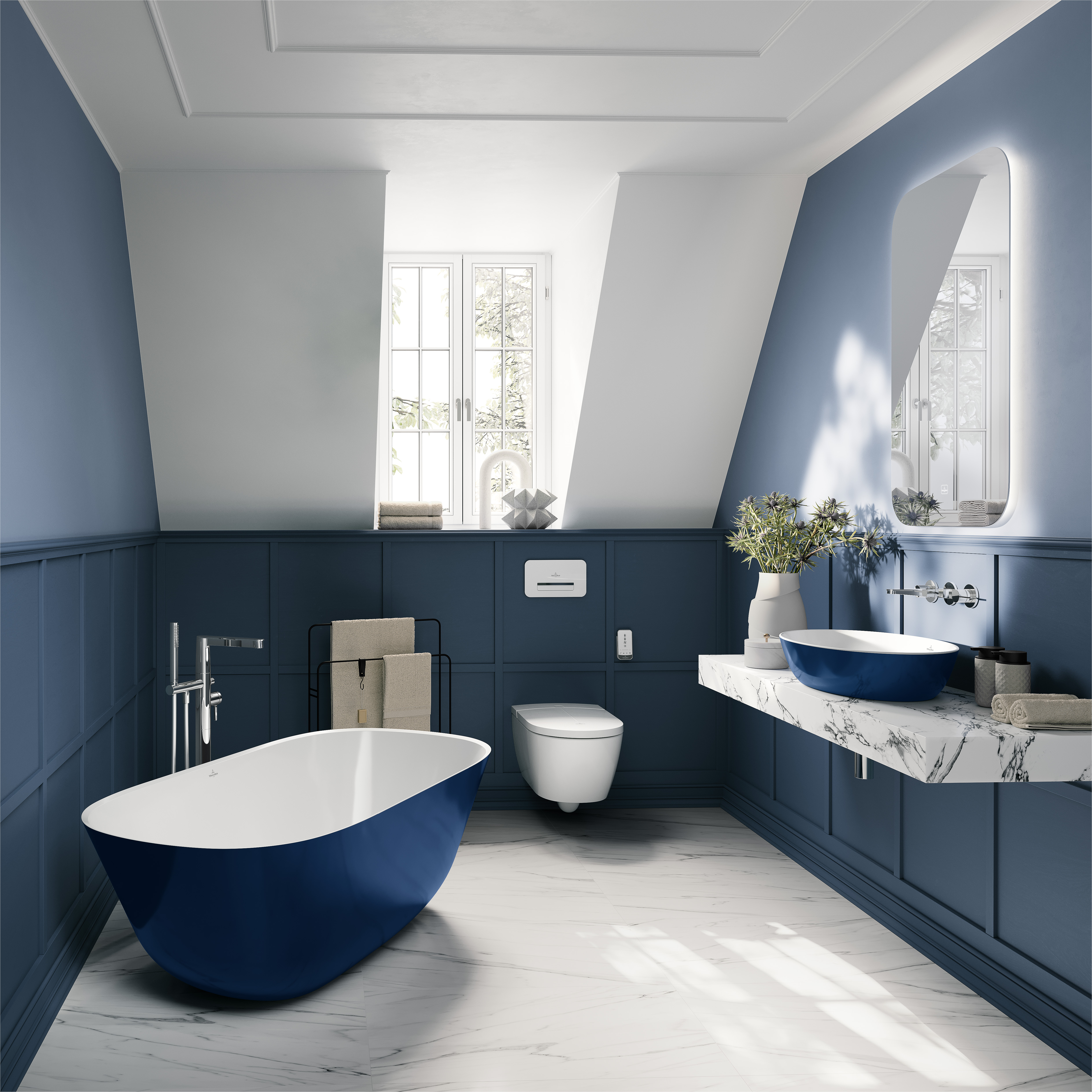 Theano Original Edition Free-standing bath ColourOnDemand, 1550x750mm, White Alpin