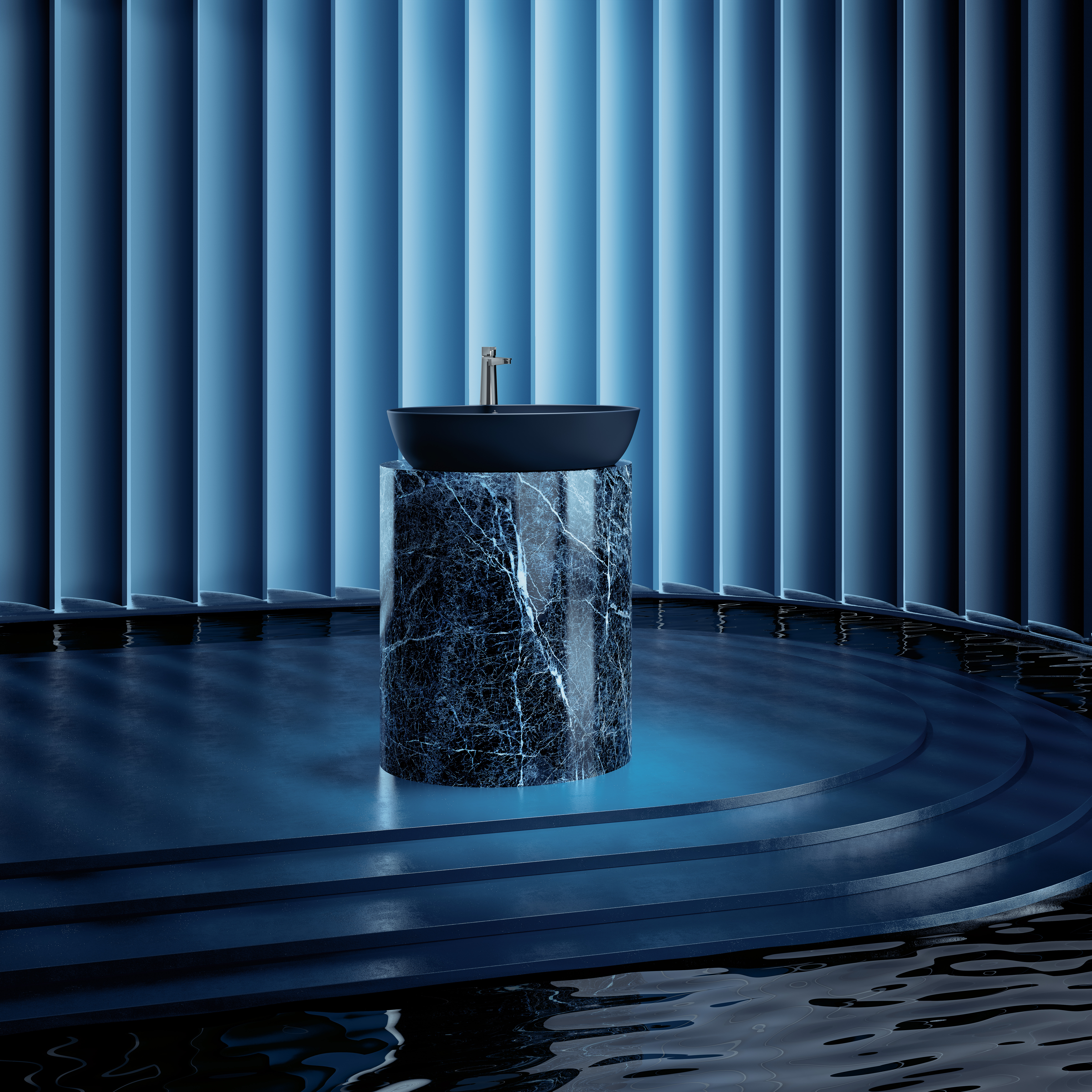 Artis Aufsatzwaschbecken, 410x410x130mm, ohne Überlauf, Nightfall CeramicPlus