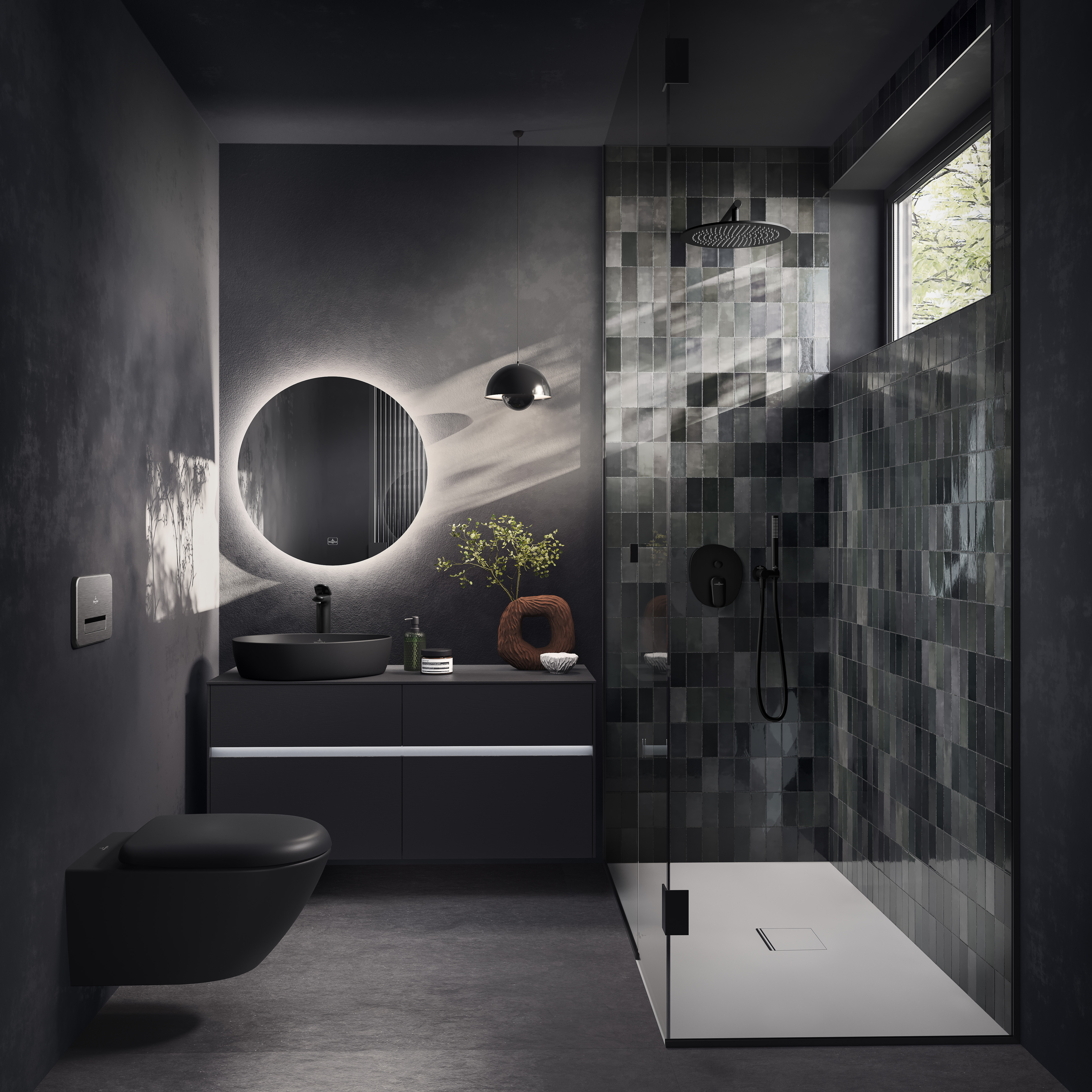 Antao Aufsatzwaschbecken, 510x400x146mm, ohne Überlauf, Pure Black CeramicPlus