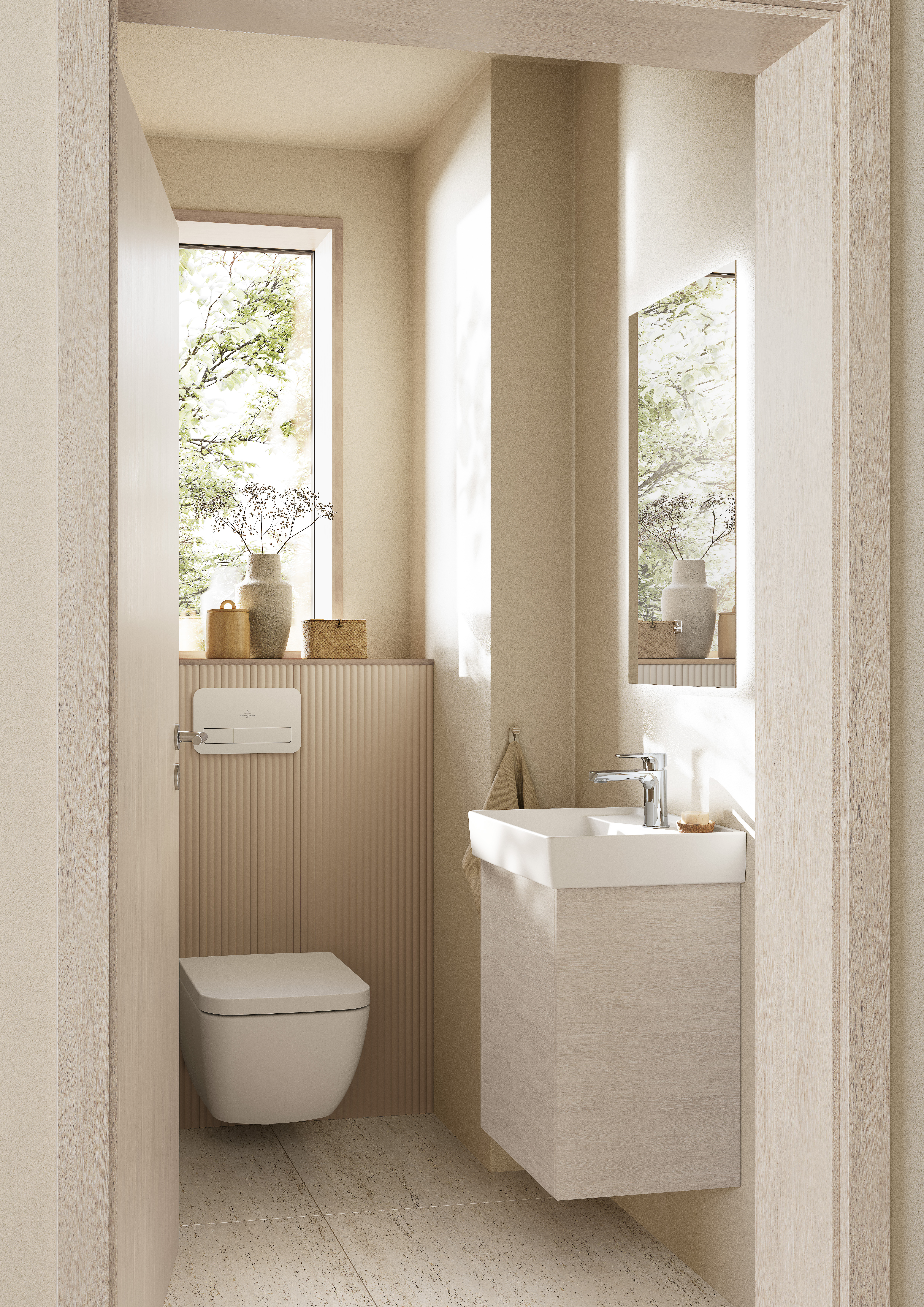 Collaro Handwashbasin, 450x370x150mm, without overflow, Stone White CeramicPlus