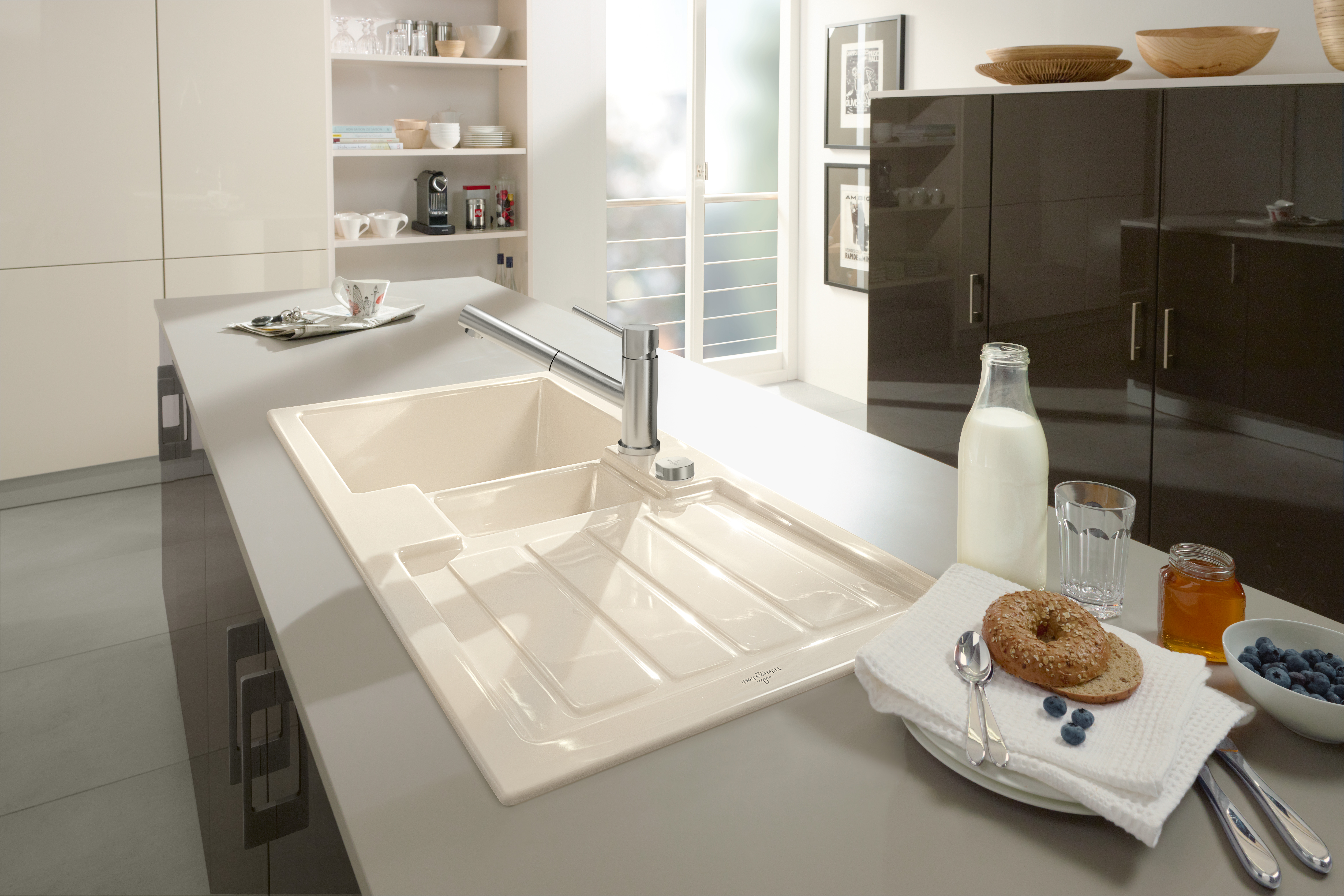 Como Shower Robinetterie de cuisine, en Acier inoxydable, acier inoxydable massif