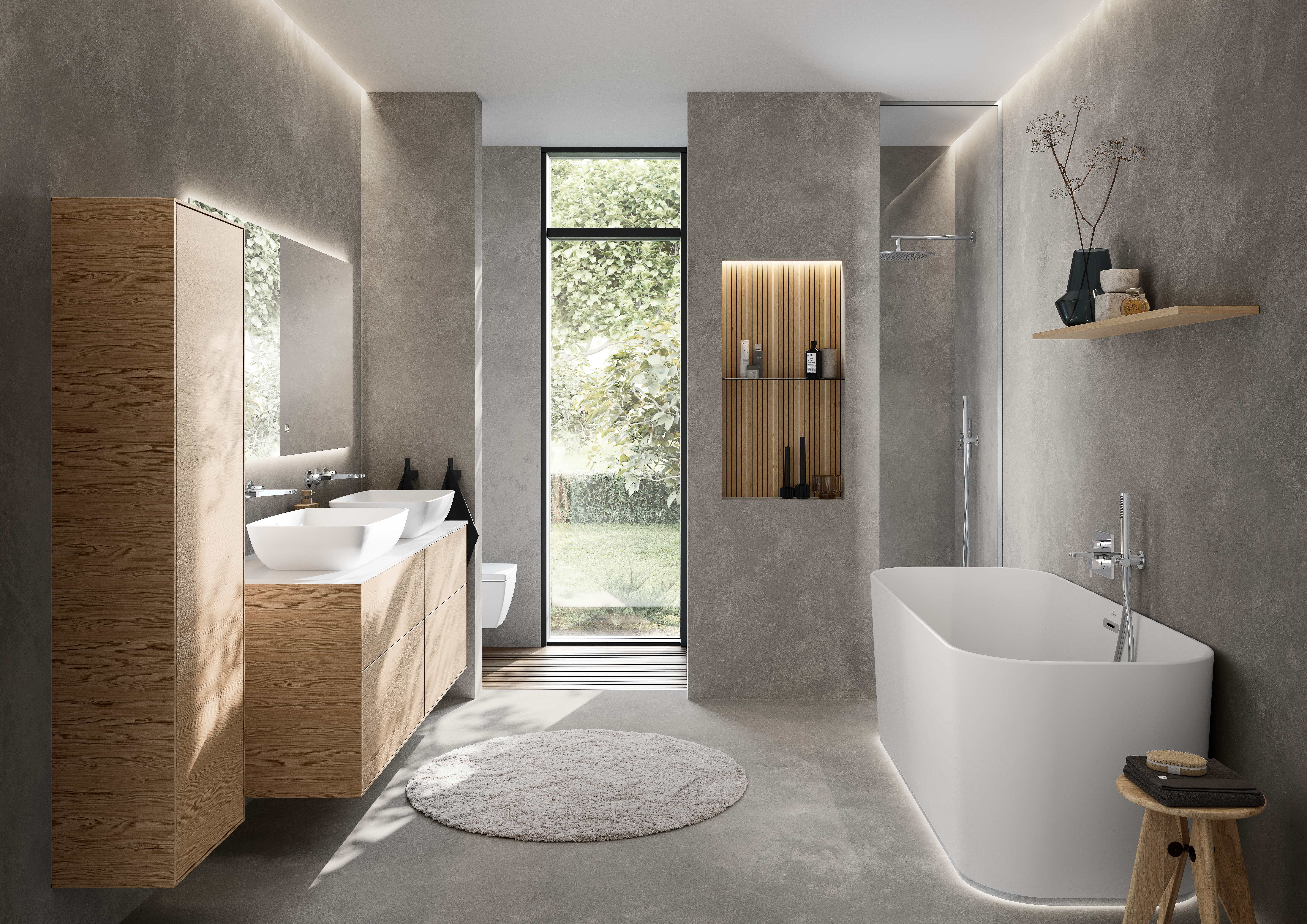 Finion Free-standing bath, 1700x700mm, Stone White