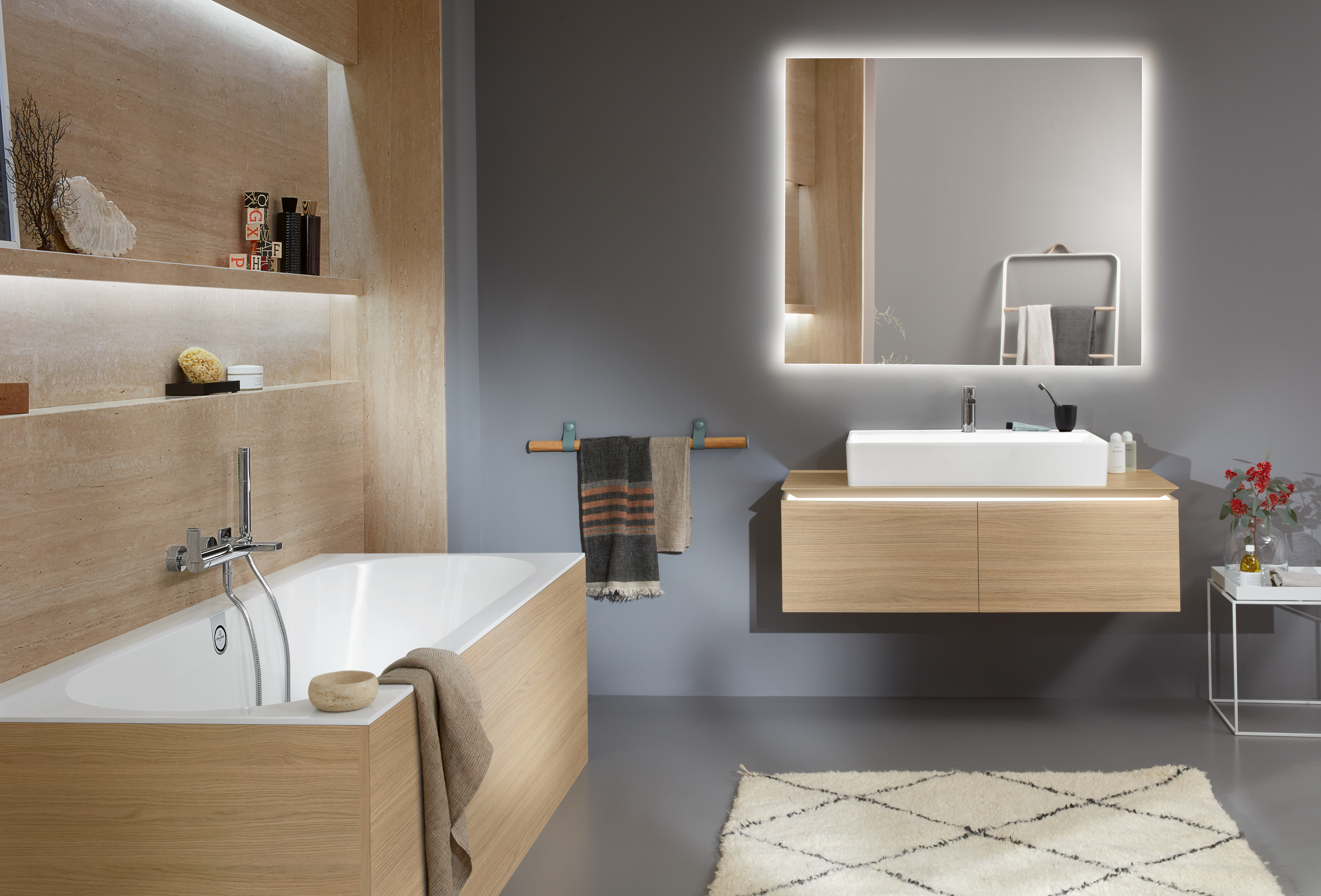 Oberon 2.0 rechteckige Badewanne, 1800x800mm, Weiß Alpin