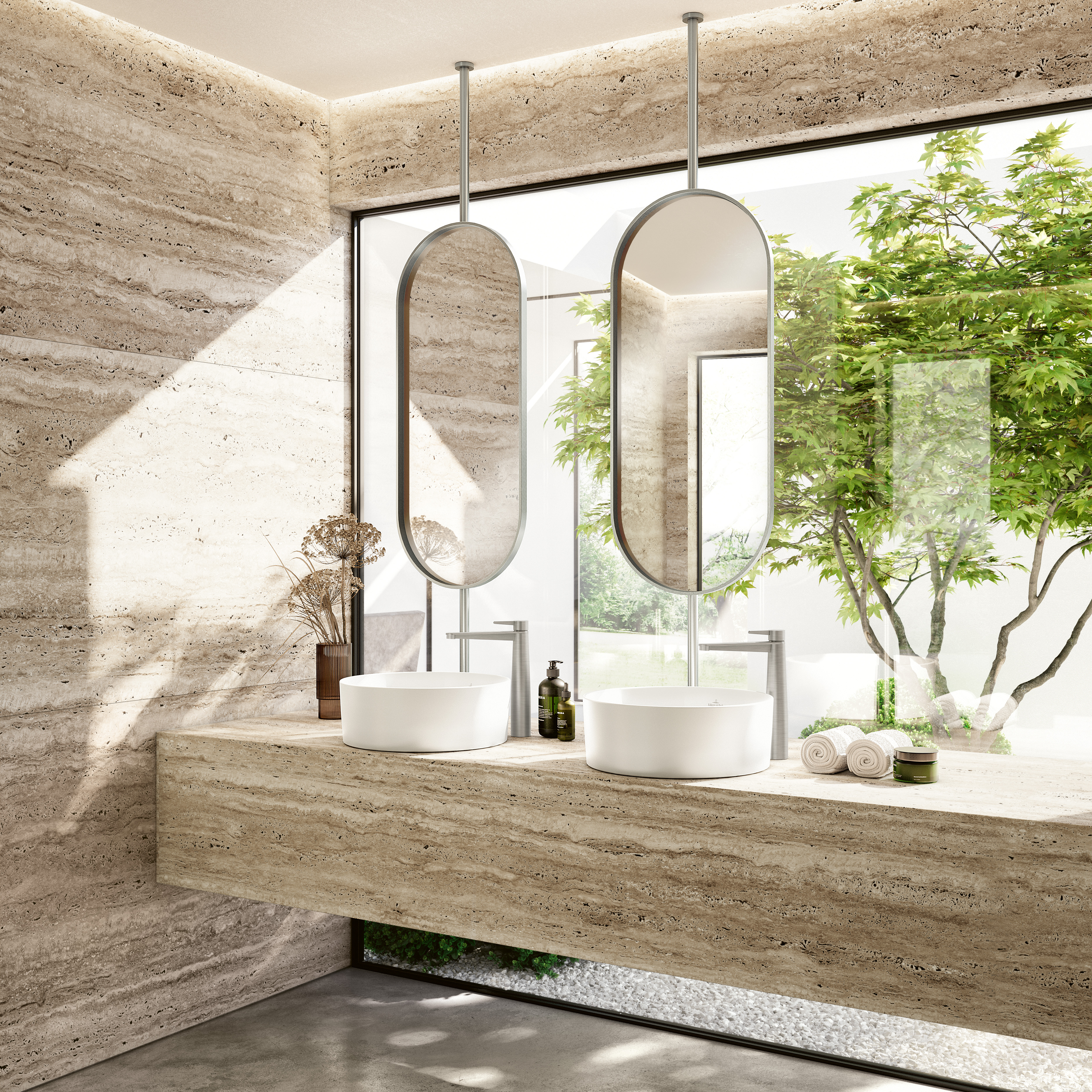 Octagon Aufsatzwaschbecken, 418x418x150mm, ohne Überlauf, Stone White CeramicPlus