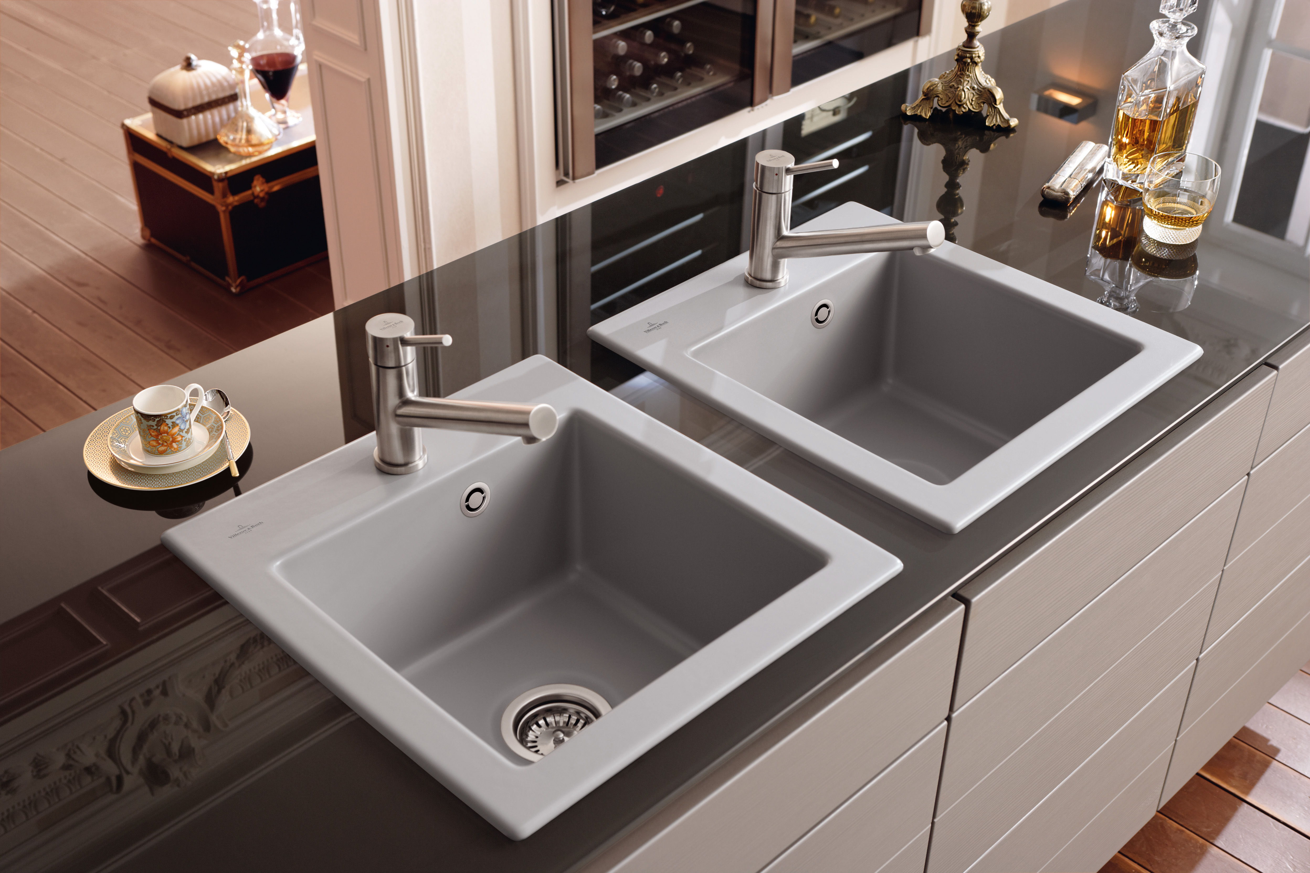 Subway 45 XS Inbouwspoelbak inclusief Afvoergarnituur met afvoergarnituur met handbediening, van Keramiek, 475x510mm, White Alpine CeramicPlus