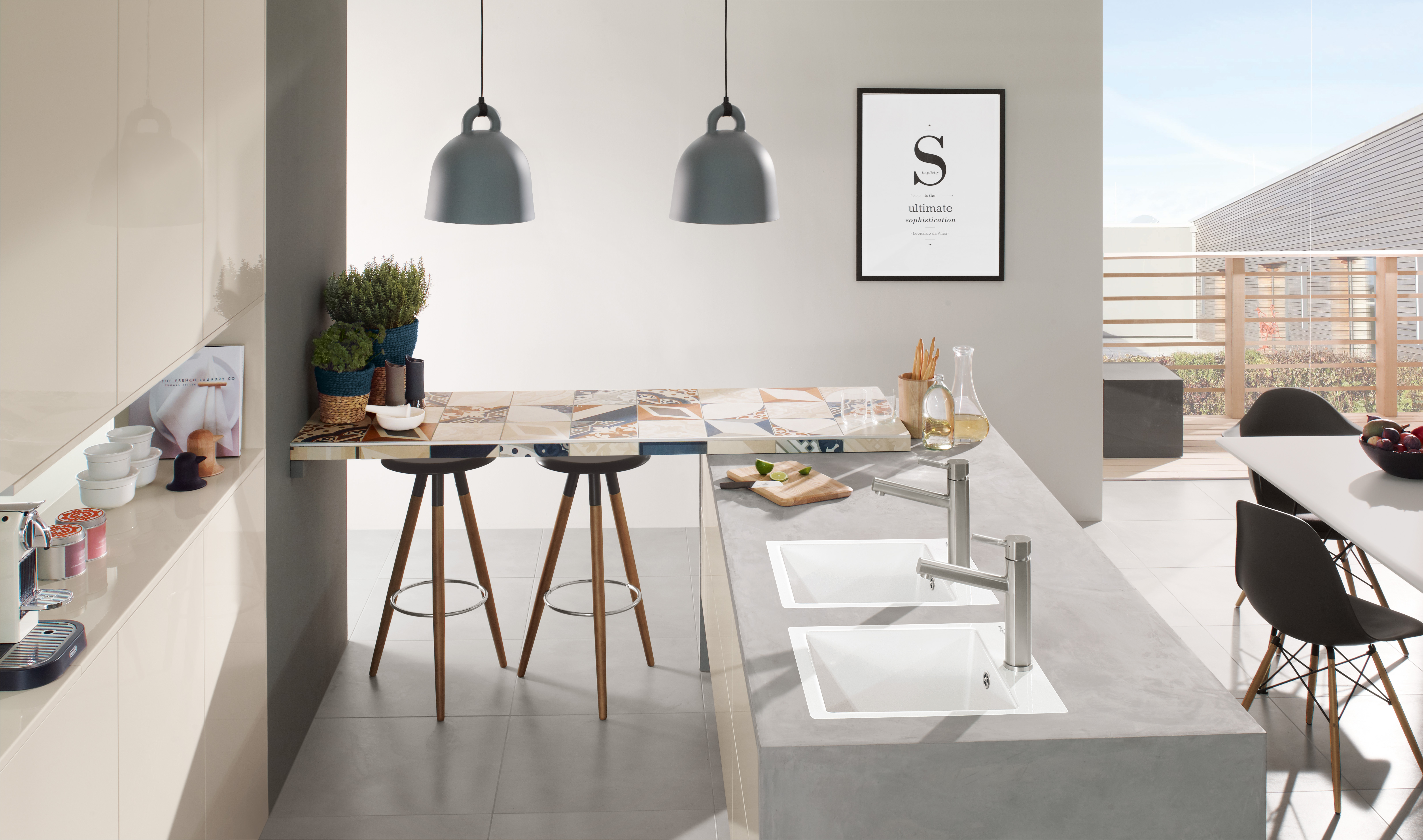 Subway 50 S flat Vlakinbouw spoelbak inclusief Afvoergarnituur met afvoergarnituur met handbediening, van Keramiek, 490x475mm, White Alpine CeramicPlus